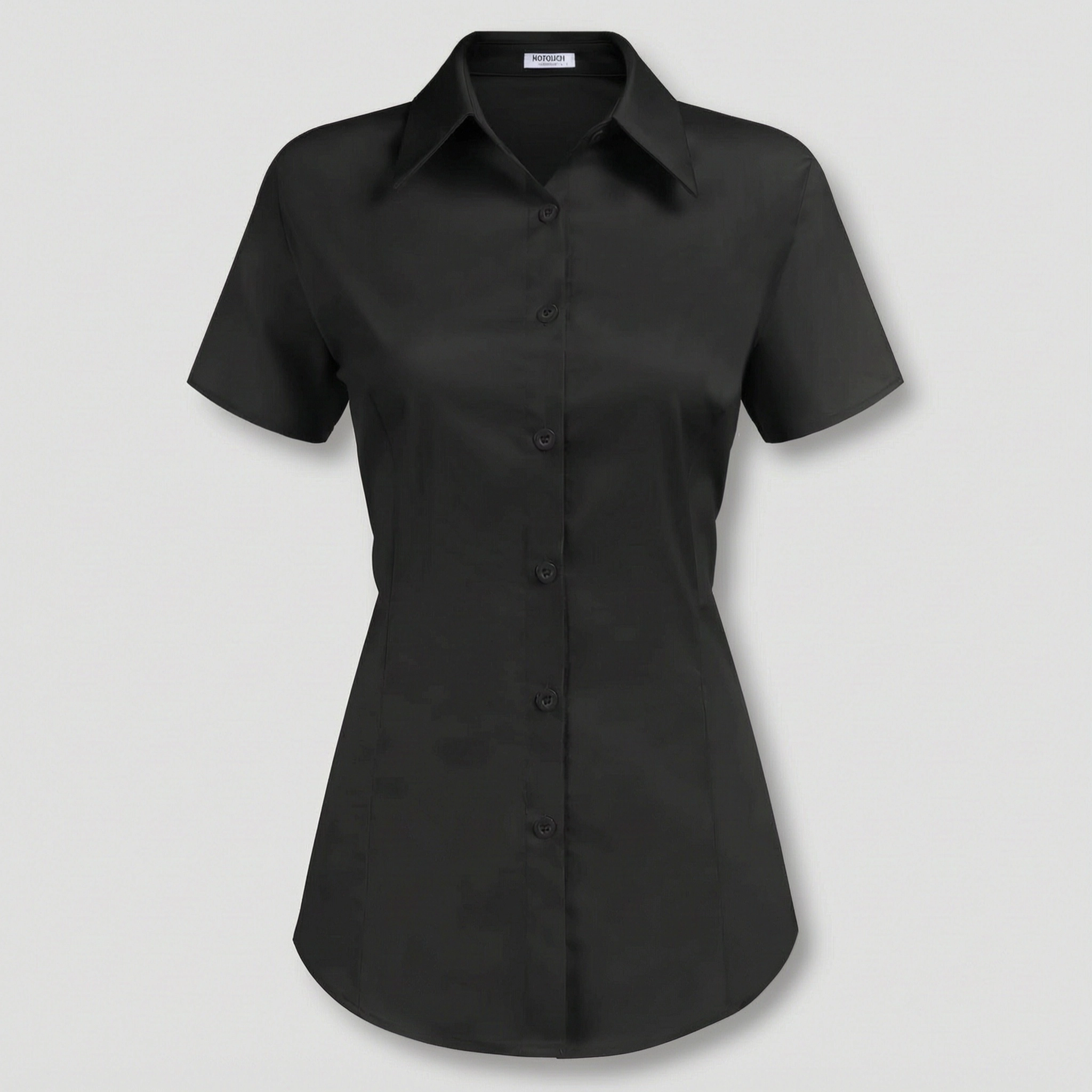Zeagoo Womens Button Down Short Sleeve Slim Fit Up Stretchy Collared Shirt