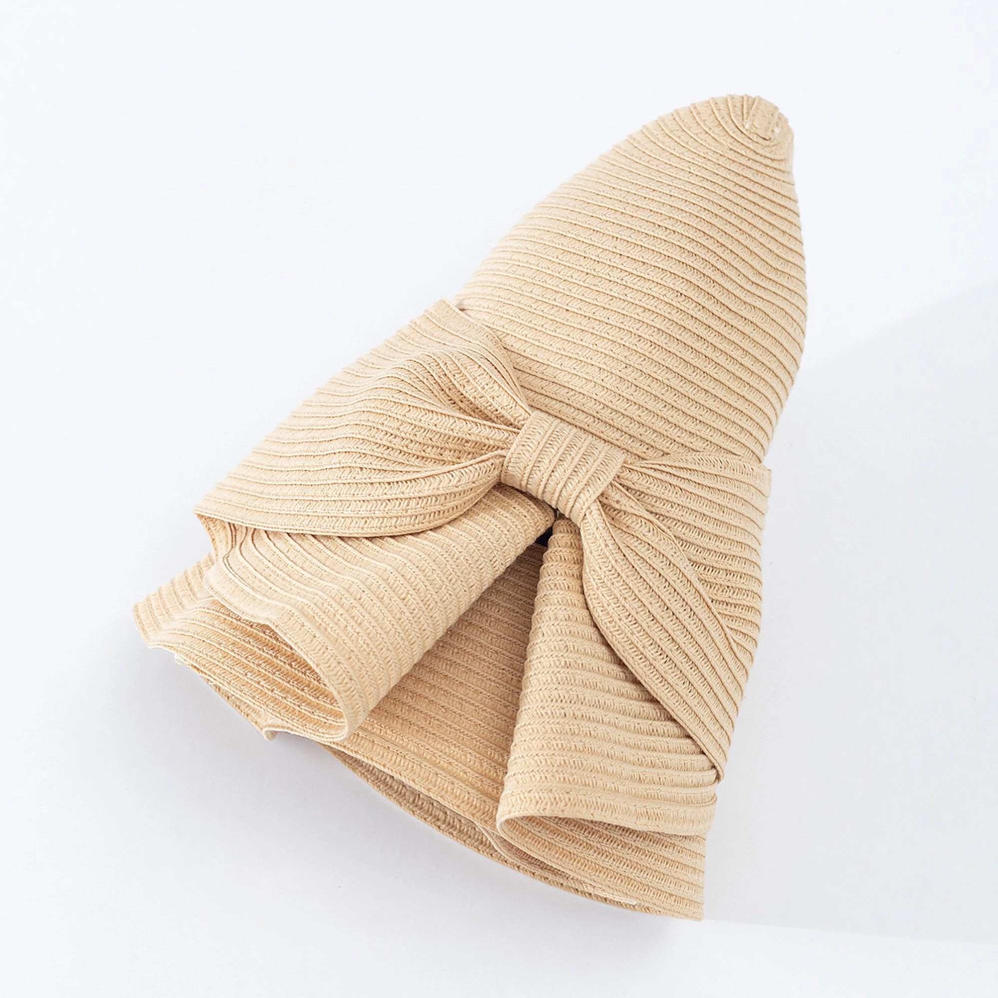 Anna-Kaci Womens Wide Brim Straw Sun Hat with Oversized Bow Detail and Adjustable Inner Band