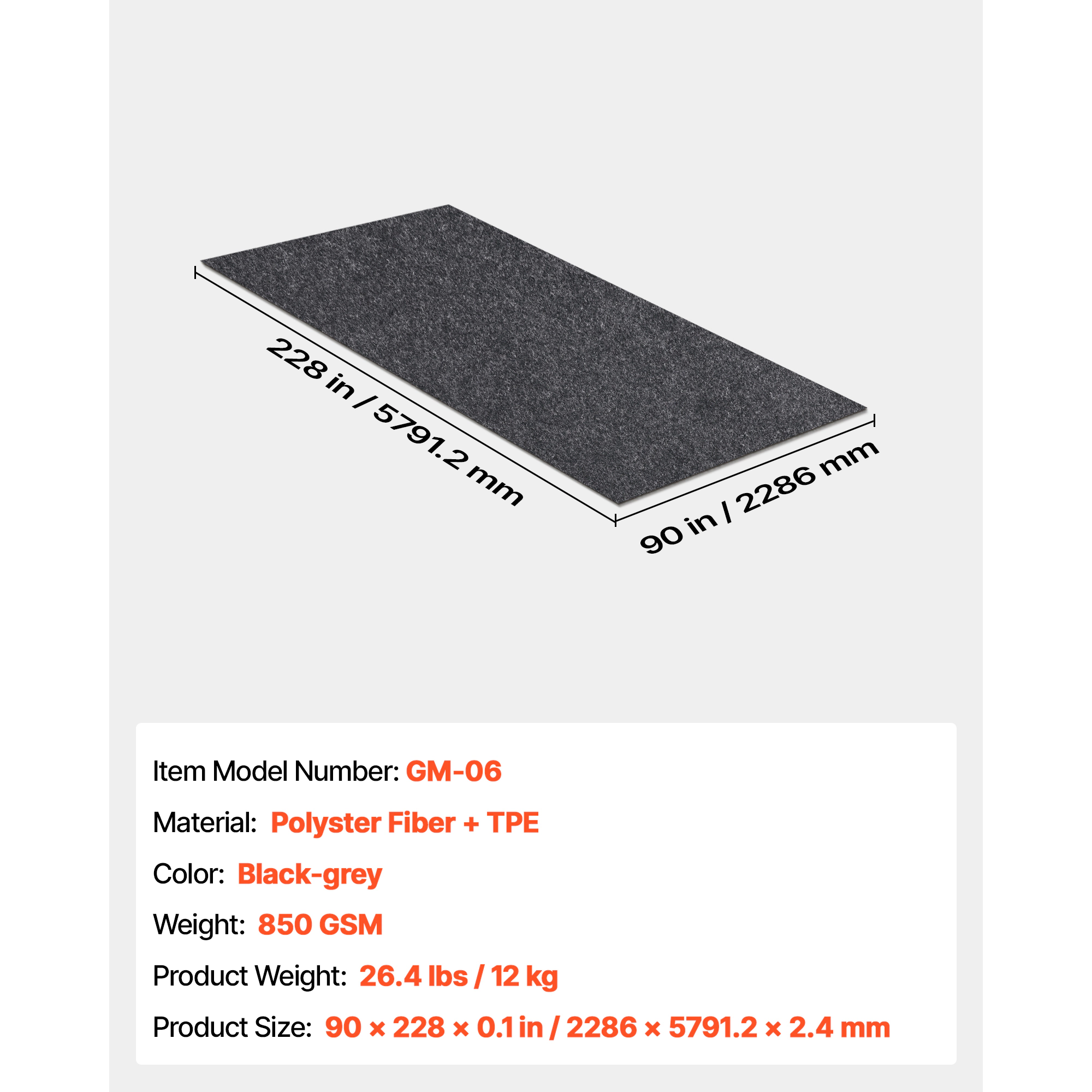 HONGGE Heavy Duty Garage Floor Mat Waterproof from Mud, Oil, and Water Containment