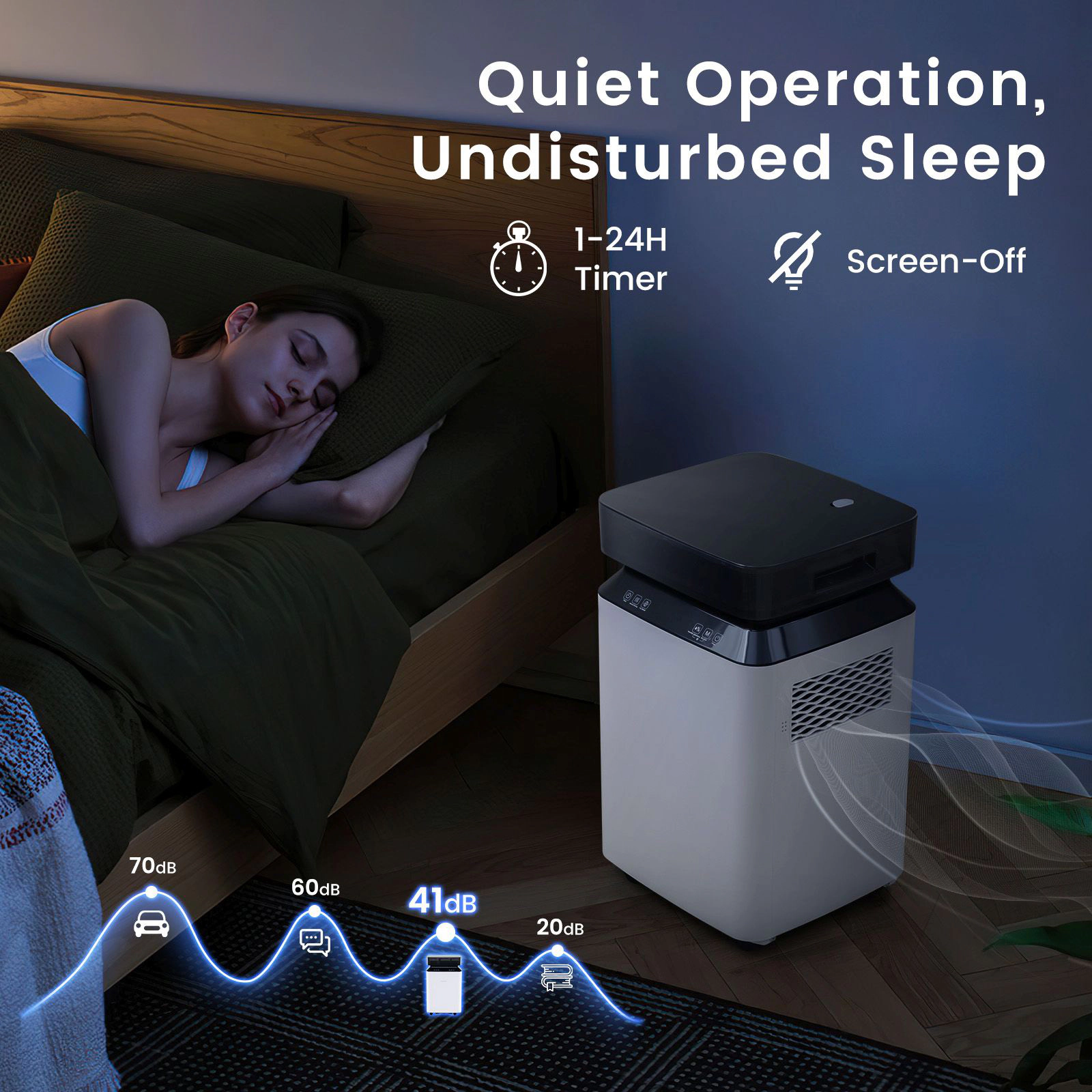 SlickBlue Dehumidifier for Basement, Large Room Humidity Control with Drain Hose
