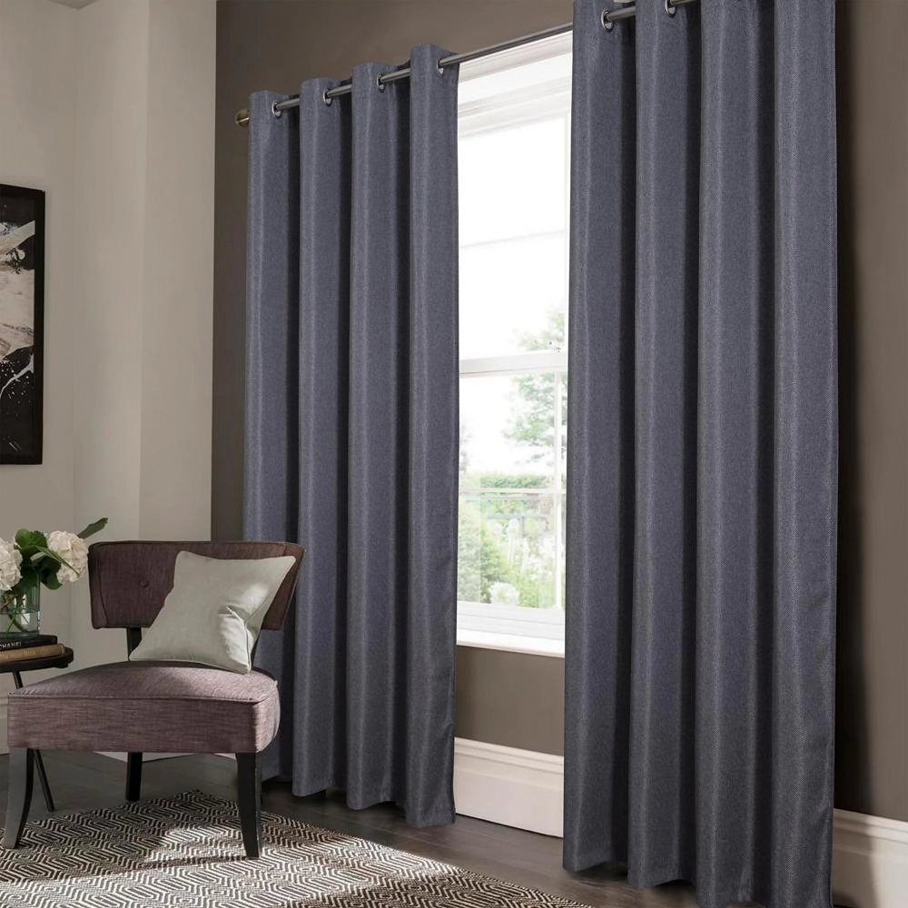 Oliva Gray Lucas Jacquard Blackout Grommet Panel