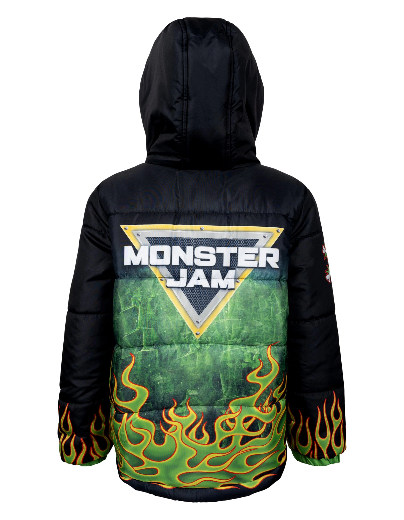 Monster Jam Boys' Hooded Puffer Jacket
