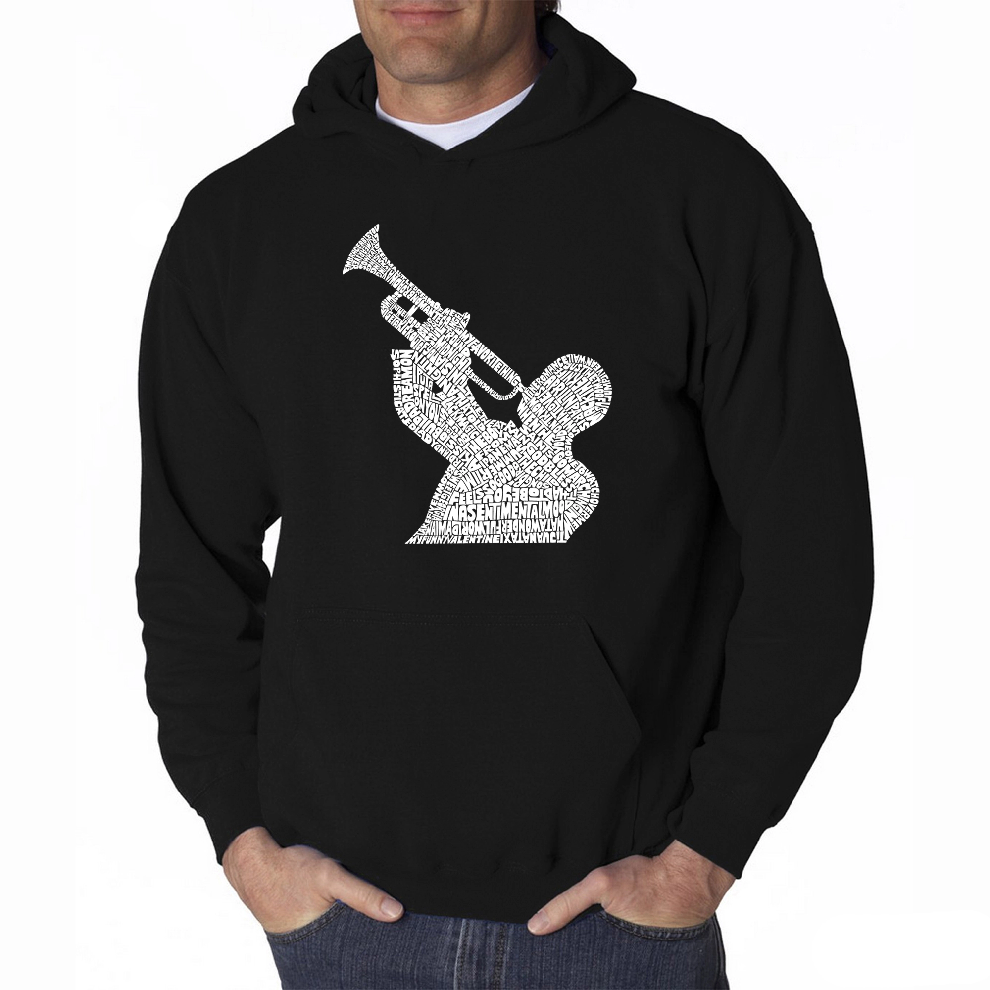 LA Pop Art All Time Jazz Songs - Mens Word Hooded Sweatshirt