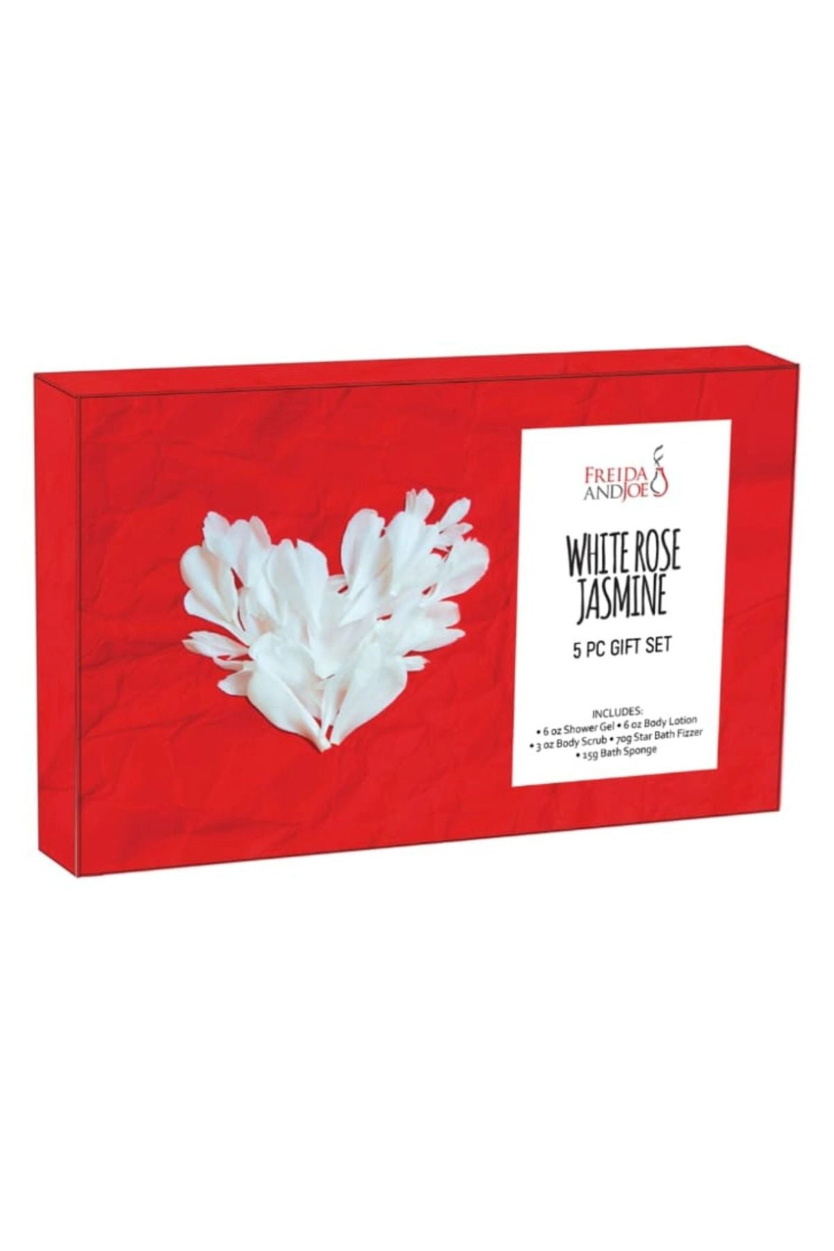 Freida and Joe Women White Rose Jasmine Fragrance Bath and Body Collection Gift Box Set