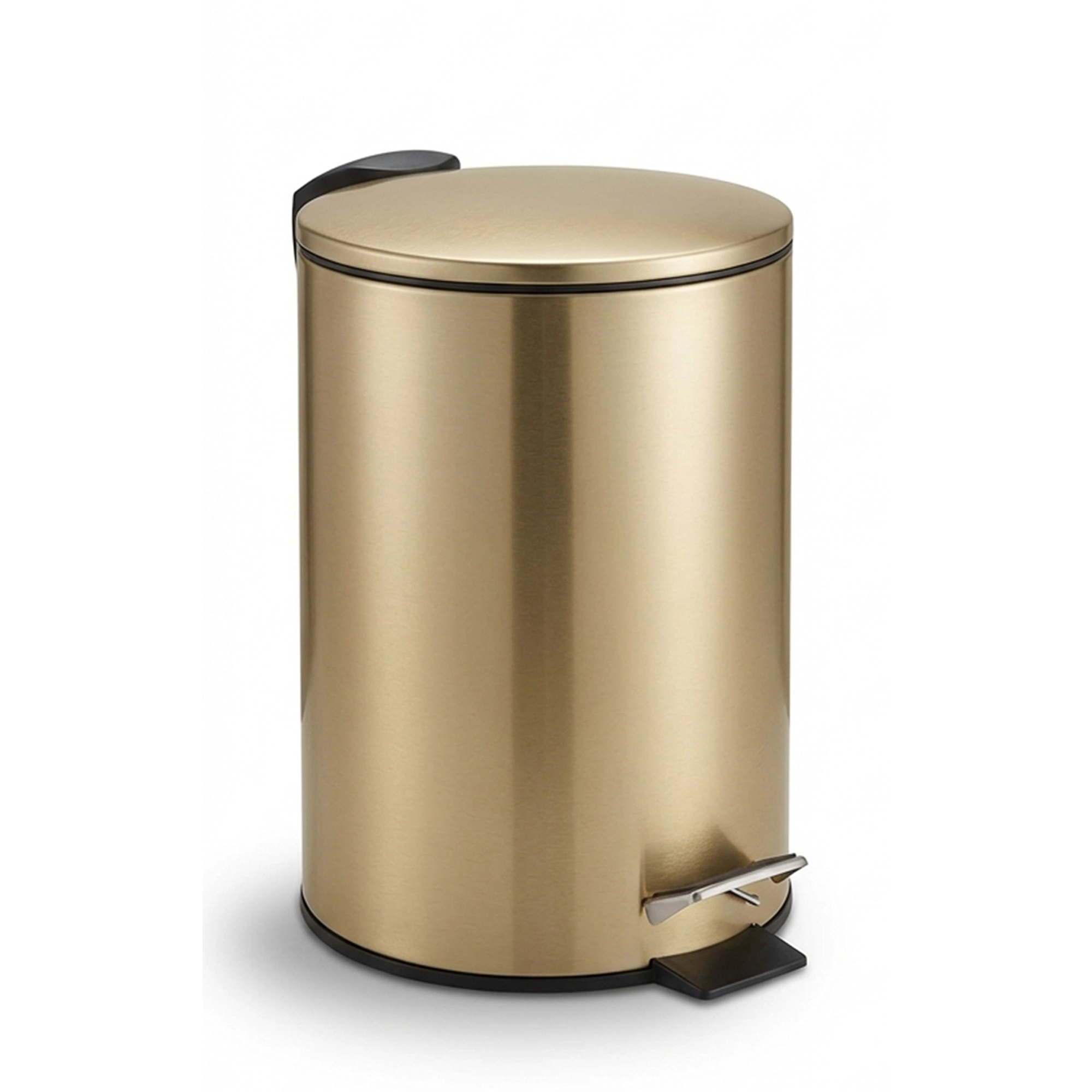Evideco French Home Goods Brushed Gold 3 L Soft-Close Pedal Trash Can