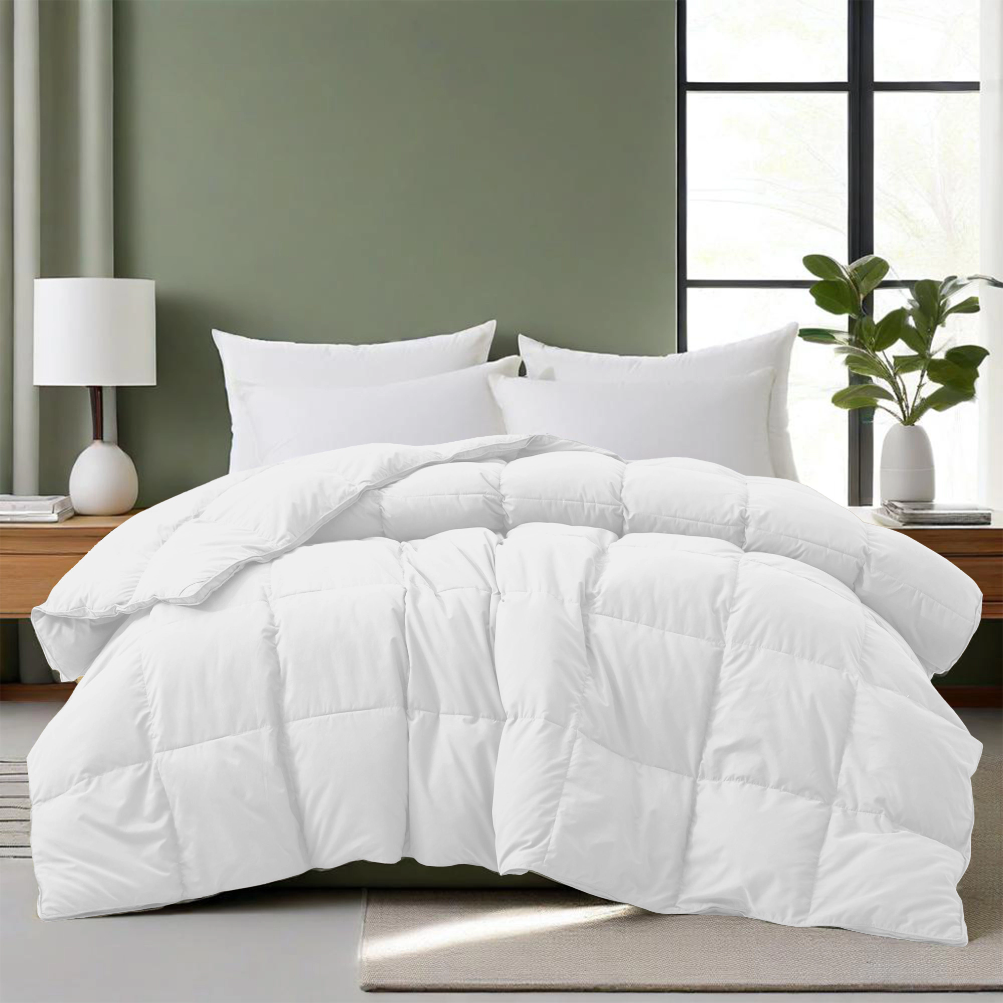 Unikome All Season Feather & Down Comforter – Ultra-Smooth Shell Duvet Insert