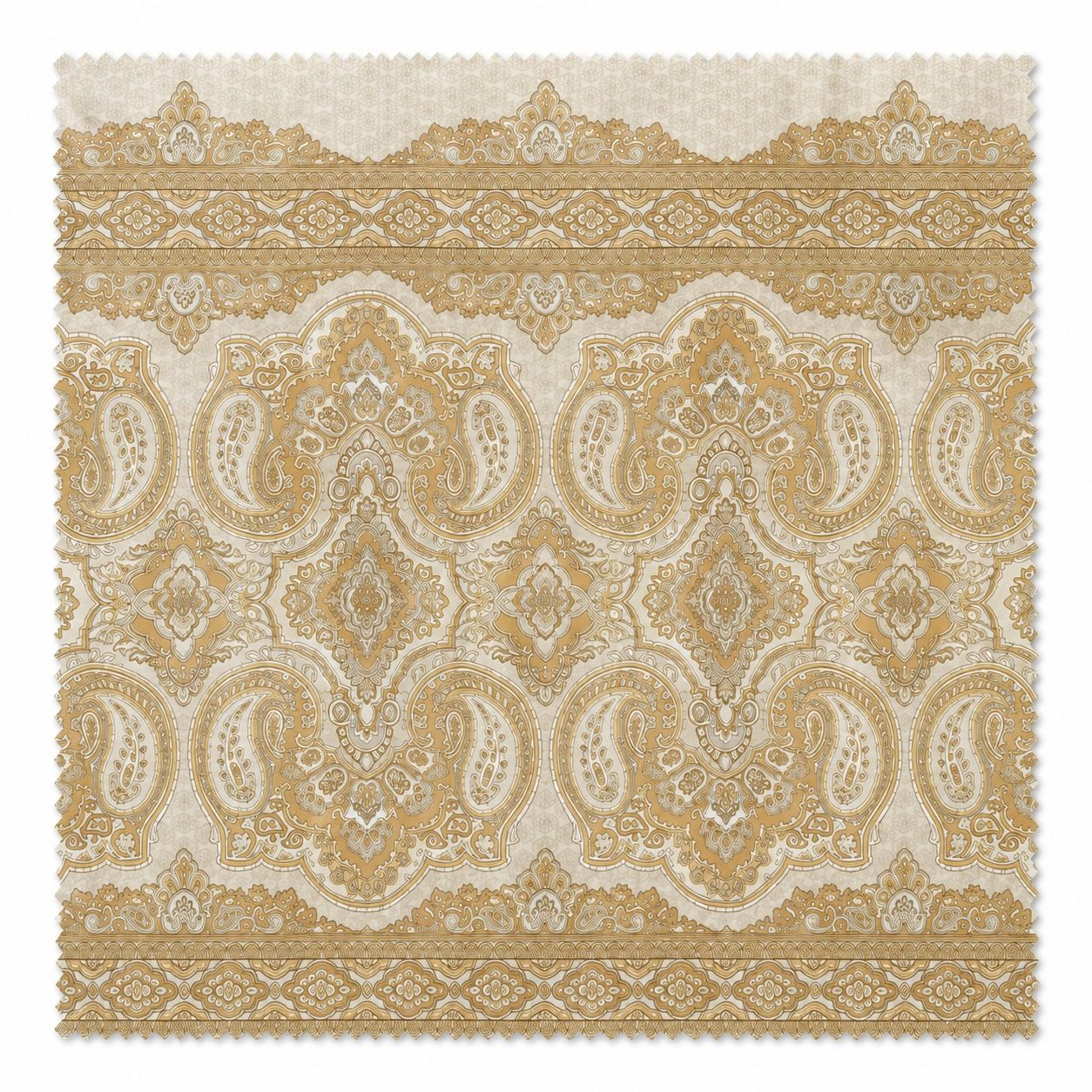 Kate Aurora French Chateau Paisley Chic Premium Fabric Shower Curtain