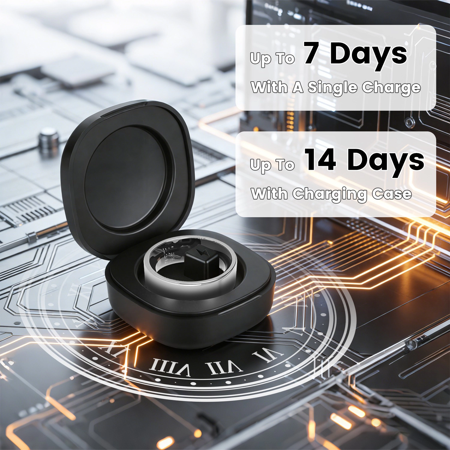 GBruno Titanium Steel Smart Ring Health Tracker