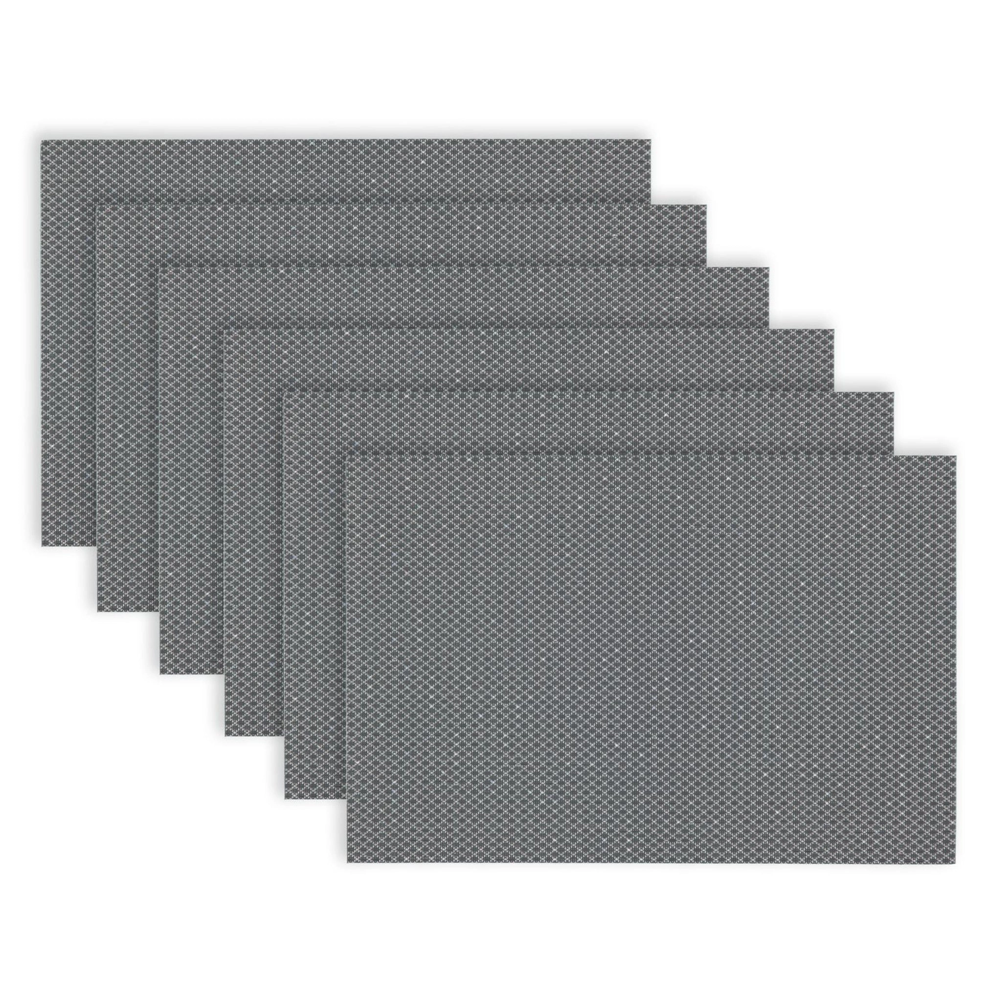 Dainty Home Sparkles Woven Vinyl Reversible Rectangular 12" x 18" Placemat Set of 6