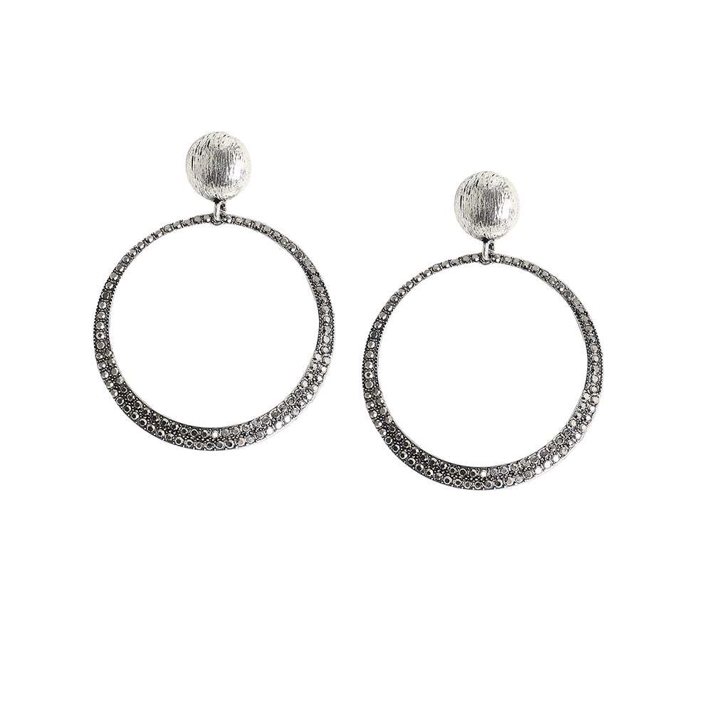 SOHI Women's Crystal Silver Party Drop Earrings