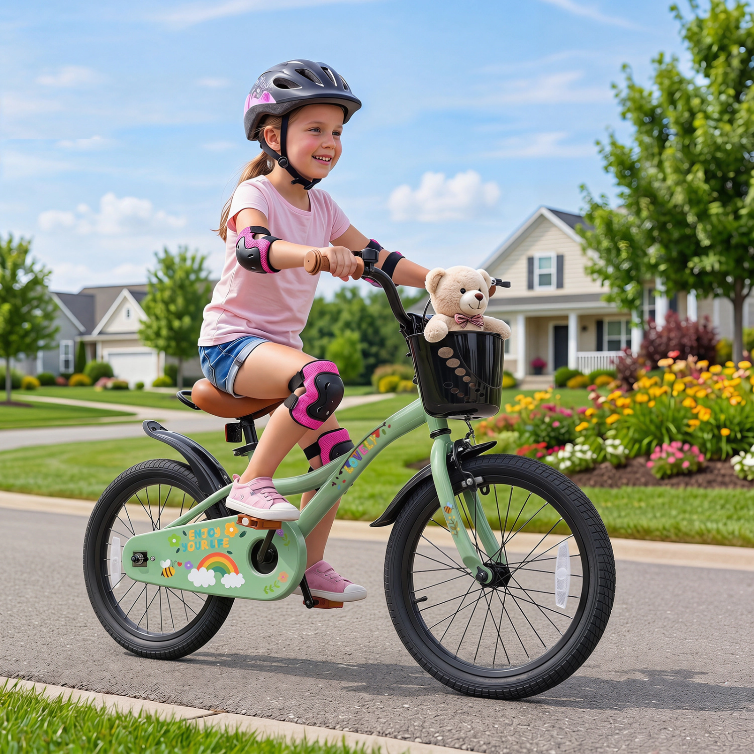 LJG Girls Bike for 3-5 Years Old with Basket
