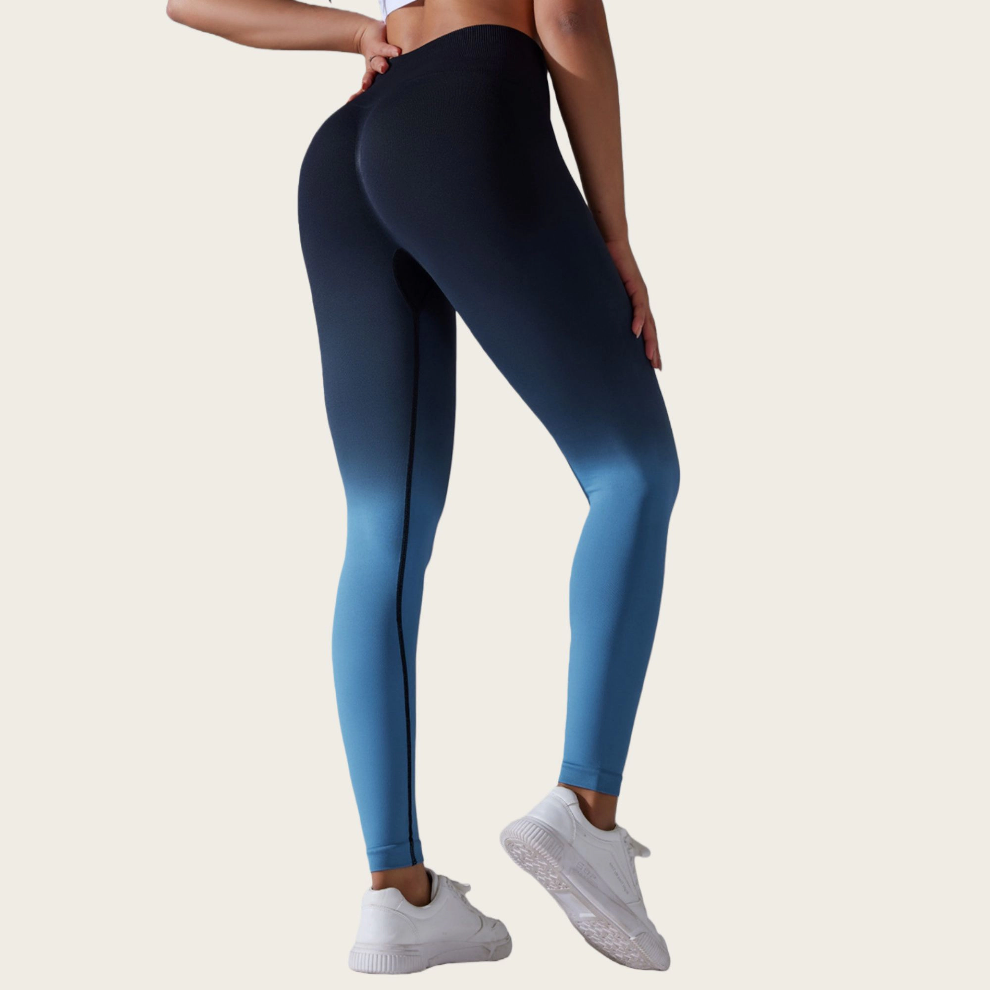 Anna-Kaci Active Women's High-Waisted Gradient Leggings Seamless Yoga Workout Pants Compression Tights