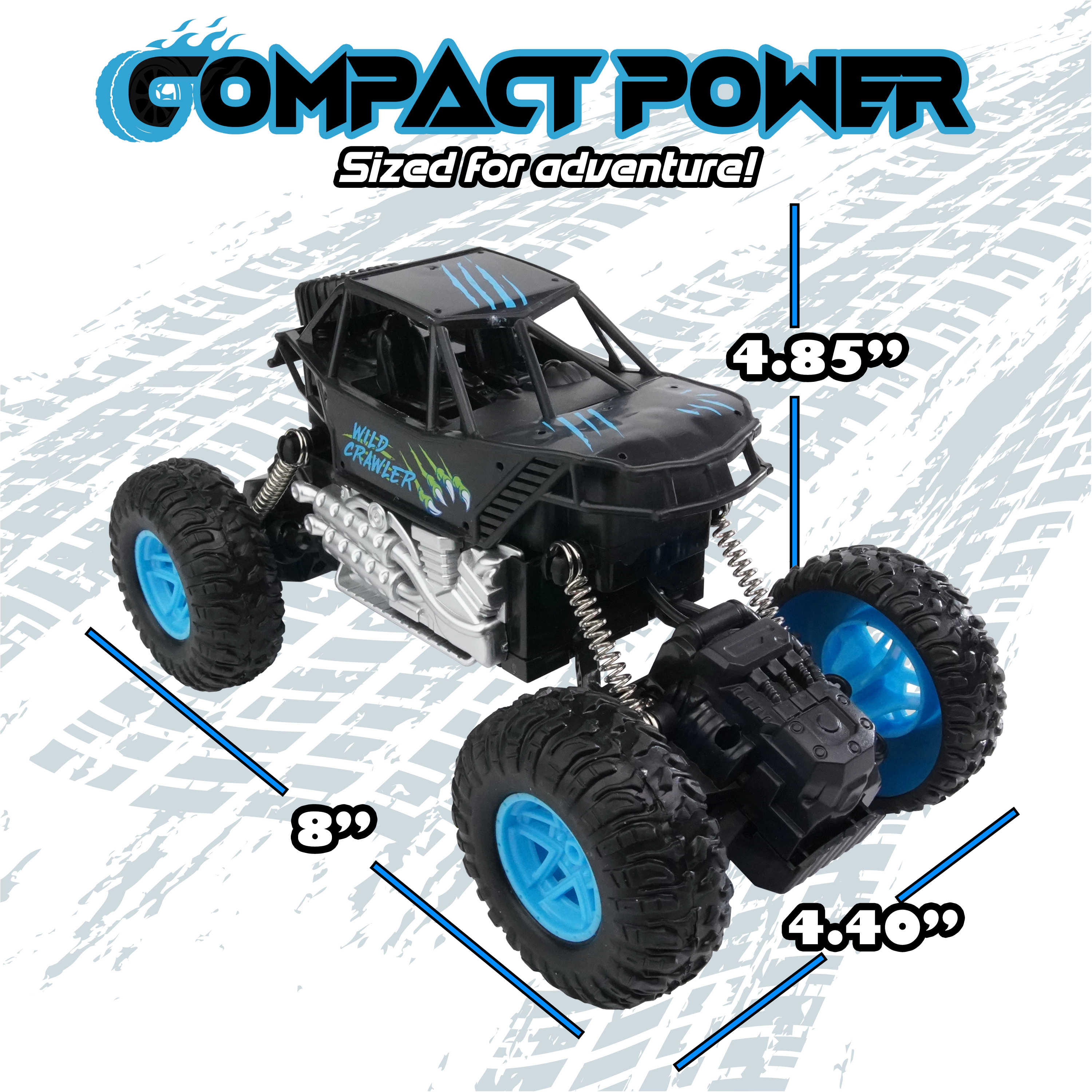 USA Toyz Wild Crawler RC Monster Truck Off-Road 4x4 Indoor and Outdoor Summer Rock Crawler High Suspension for Kids