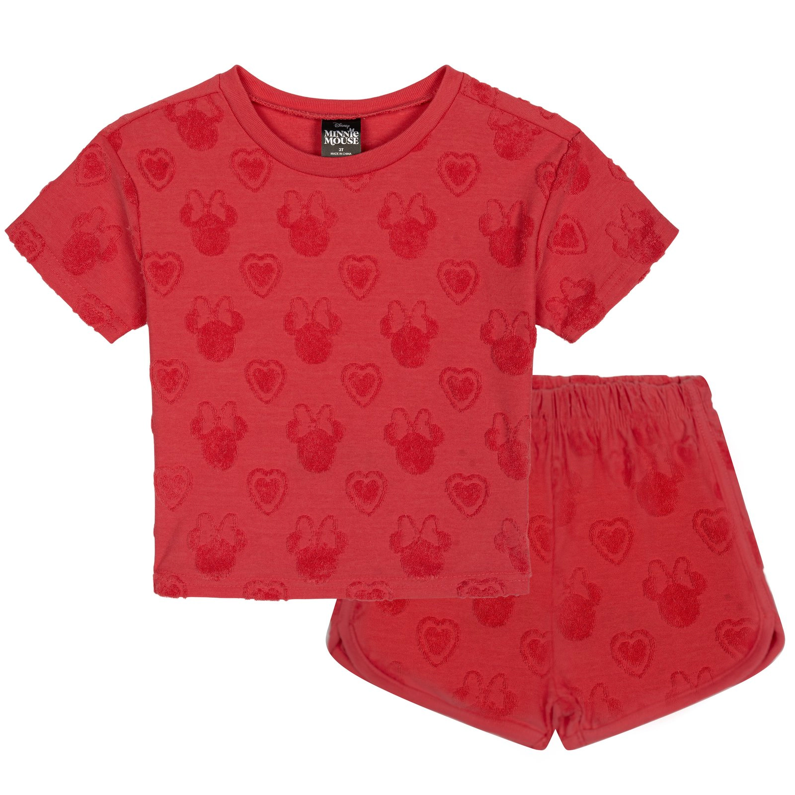 Disney Minnie Mouse Girls' Loop Terry T-Shirt and Shorts Set