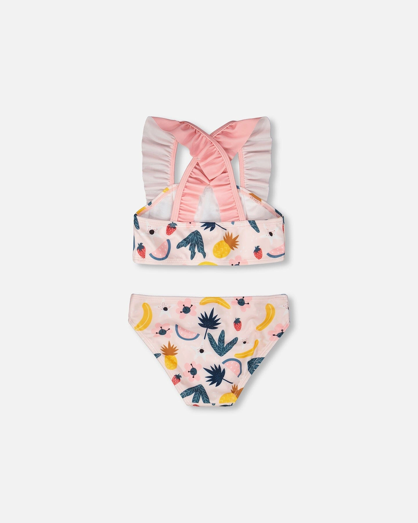 Deux par Girls Printed Fruits Top and Bottom Two-Piece Swimsuit