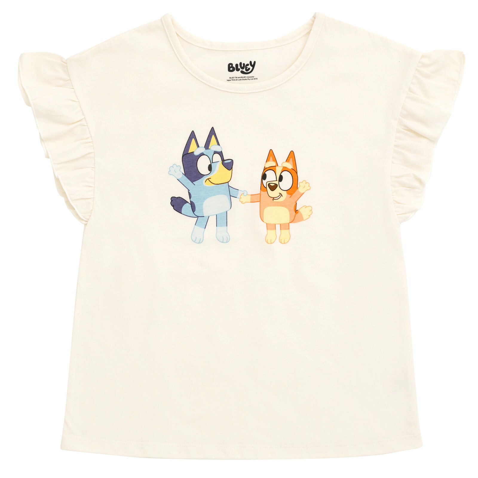 Bluey Girls' 2-Piece Tee and Denim Overall Dress Set