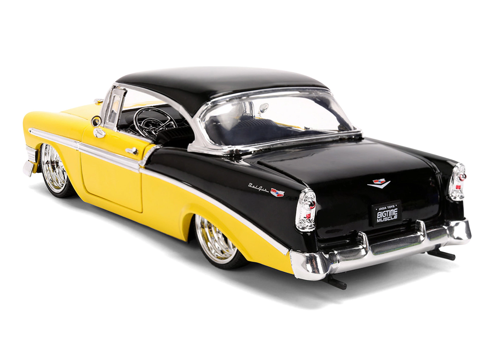Jada 1956 Chevrolet Bel Air Yellow and Black "Bigtime Muscle" Series 1/24 Diecast Model Car by Jada