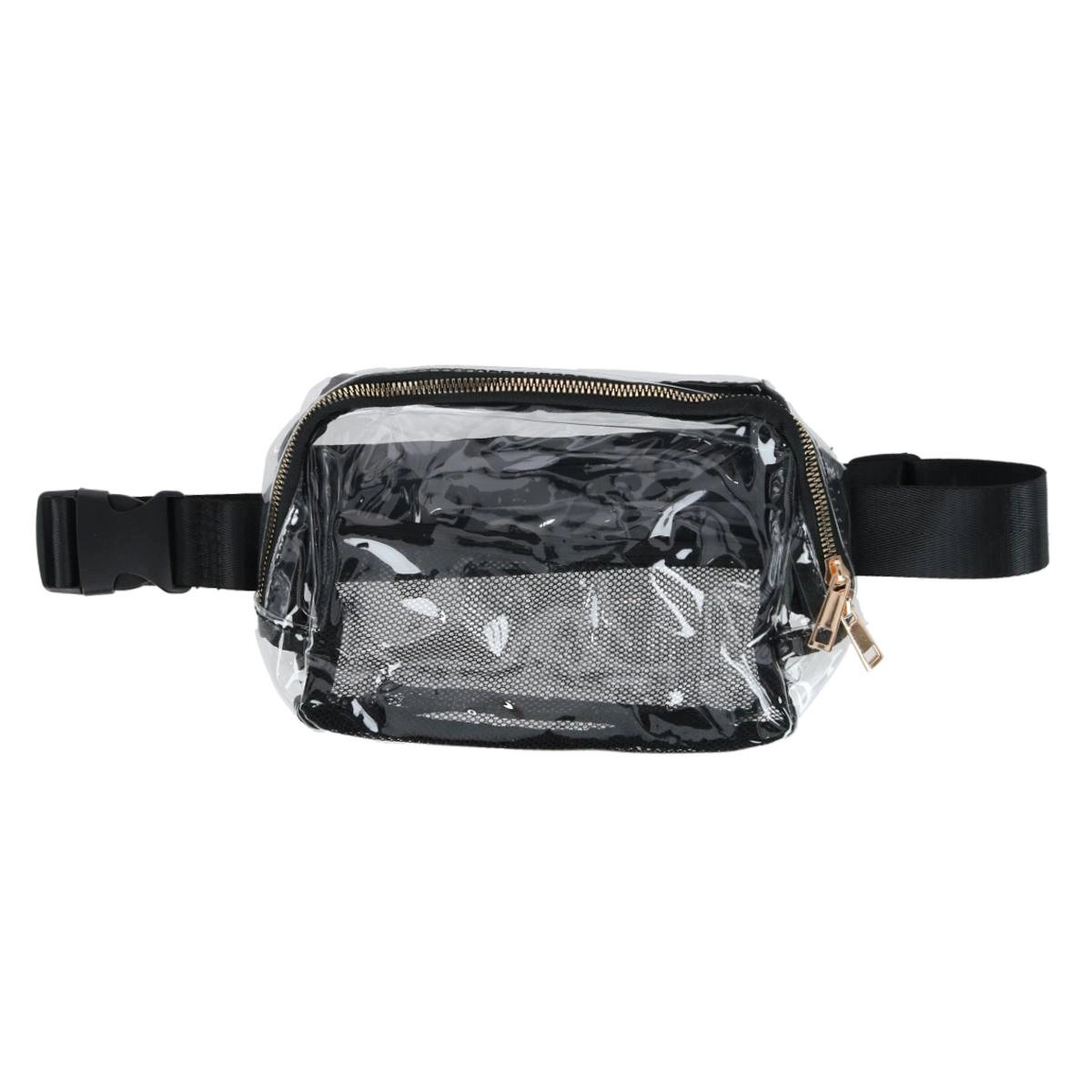 CTM Unisex Stadium Approved Clear Belt Bag with Mesh Pockets