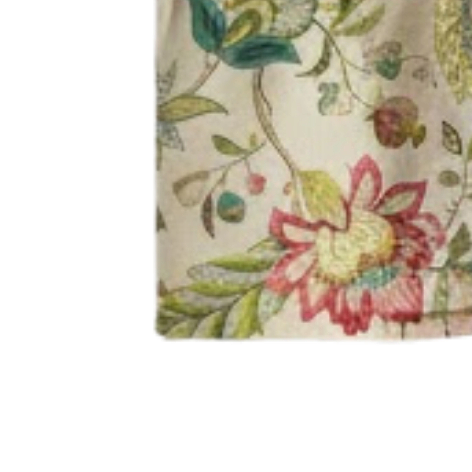 Ellis Curtain 100% Polyester Brissac Rod Pocket Tailored Colrful Jacobean Pattern Window Valance 70" x 15" Red