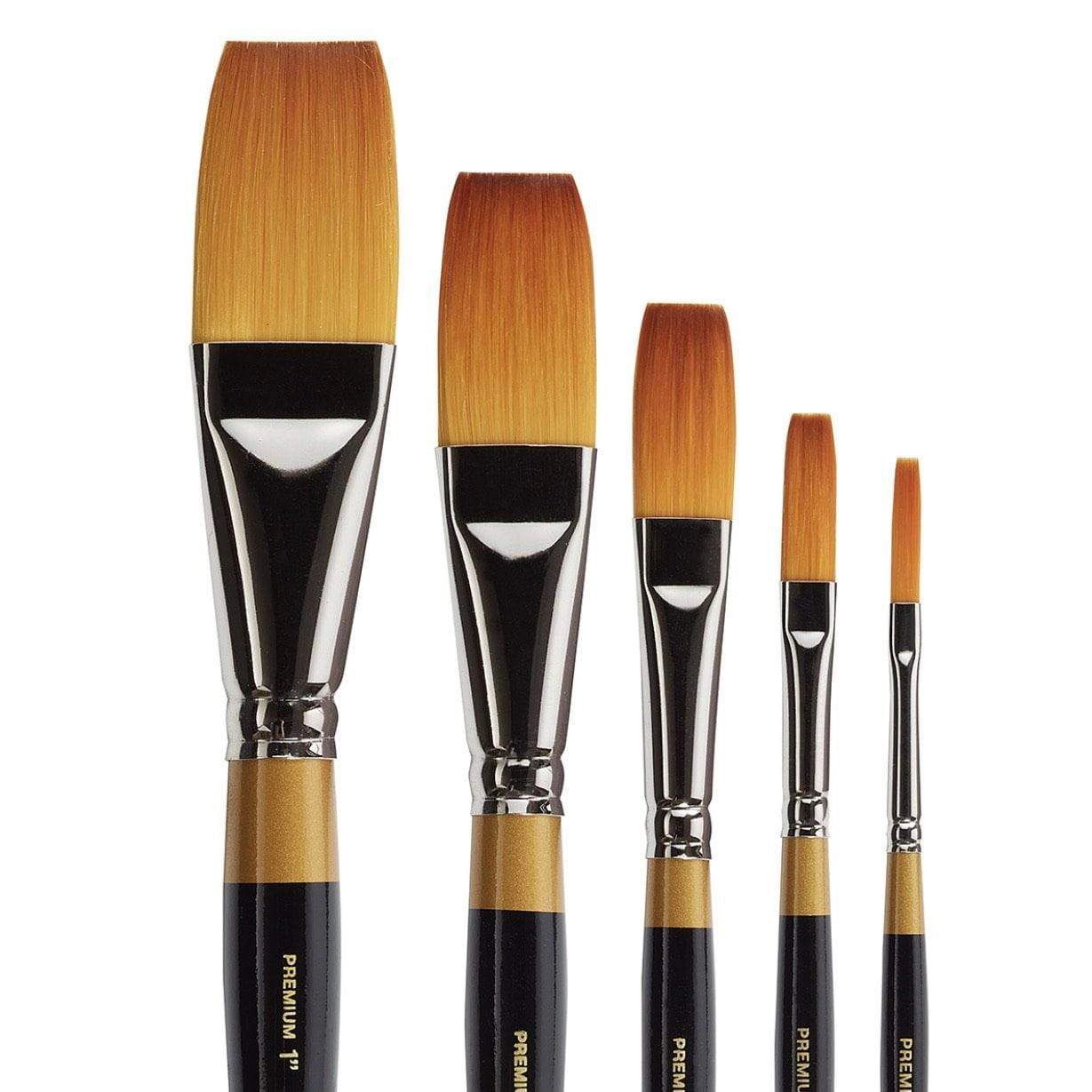KINGART Original Gold 9100 One Stroke Golden Taklon Brush Set - 5 pc