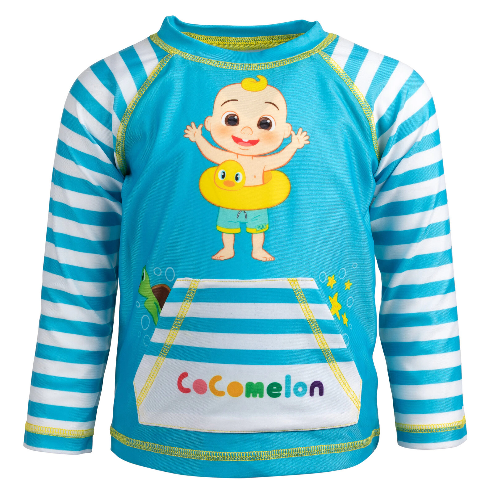 Cocomelon JJ Boys' 2-Piece Rash Guard and Swim Trunks Set
