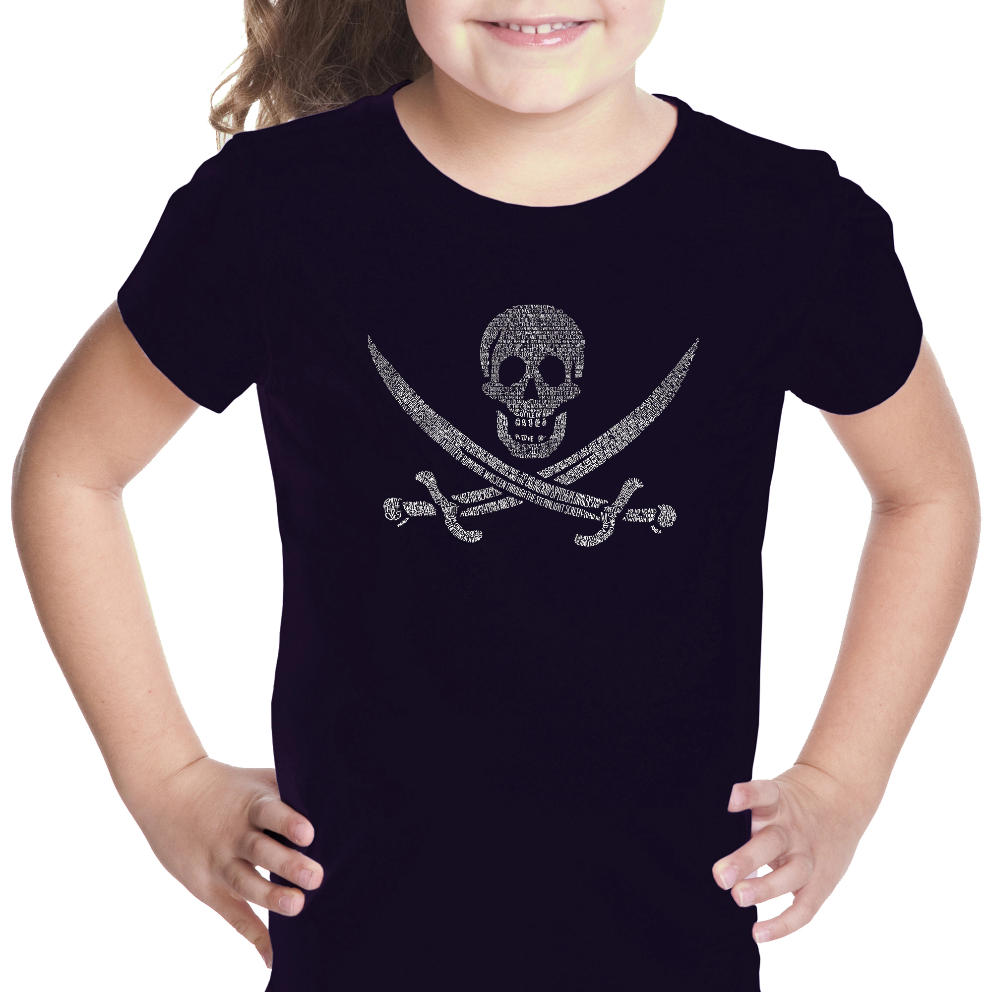 LA Pop Art Girls Word T-Shirt - Lyrics To A Legendary Pirate Song