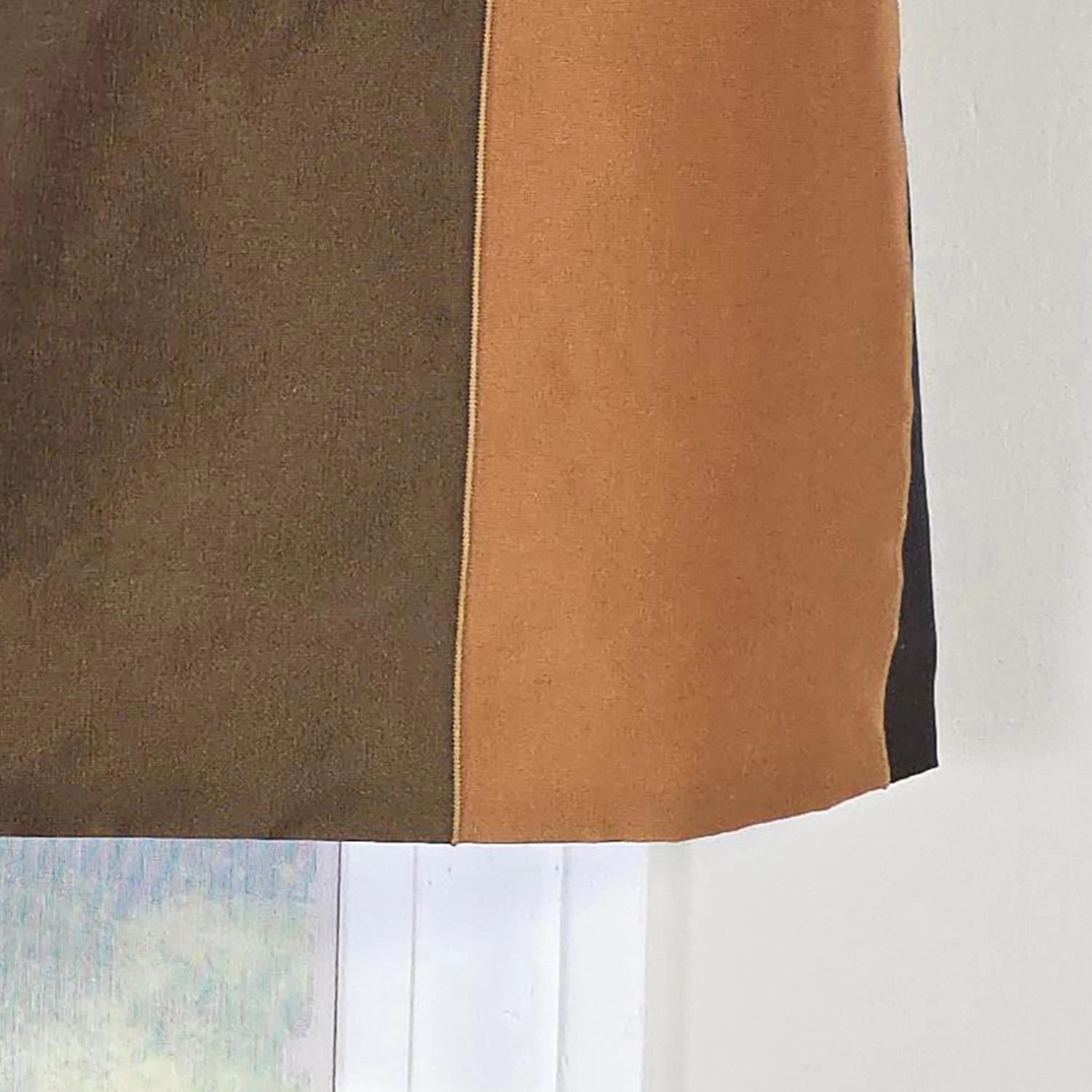 RLF Home Pascal Stripe Tailored Window Valance 100% Cotton Lined Rod Pocket 50" x 17" Brown