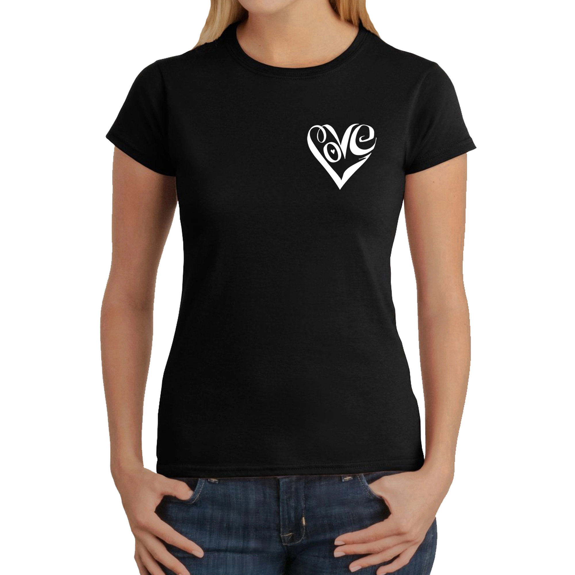 LA Pop Art Women's Word T-Shirt - Script Heart