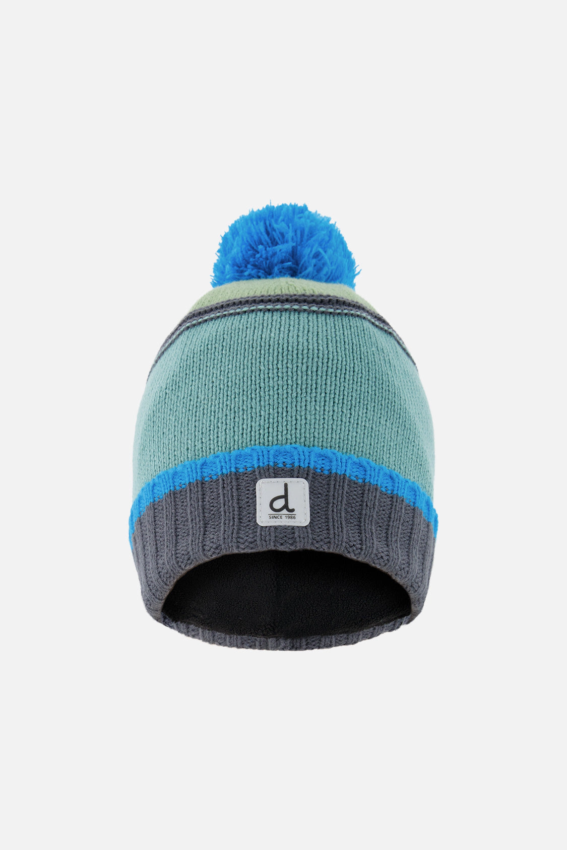 Deux par Boys Textured Striped Winter Knit Hat with Pompom