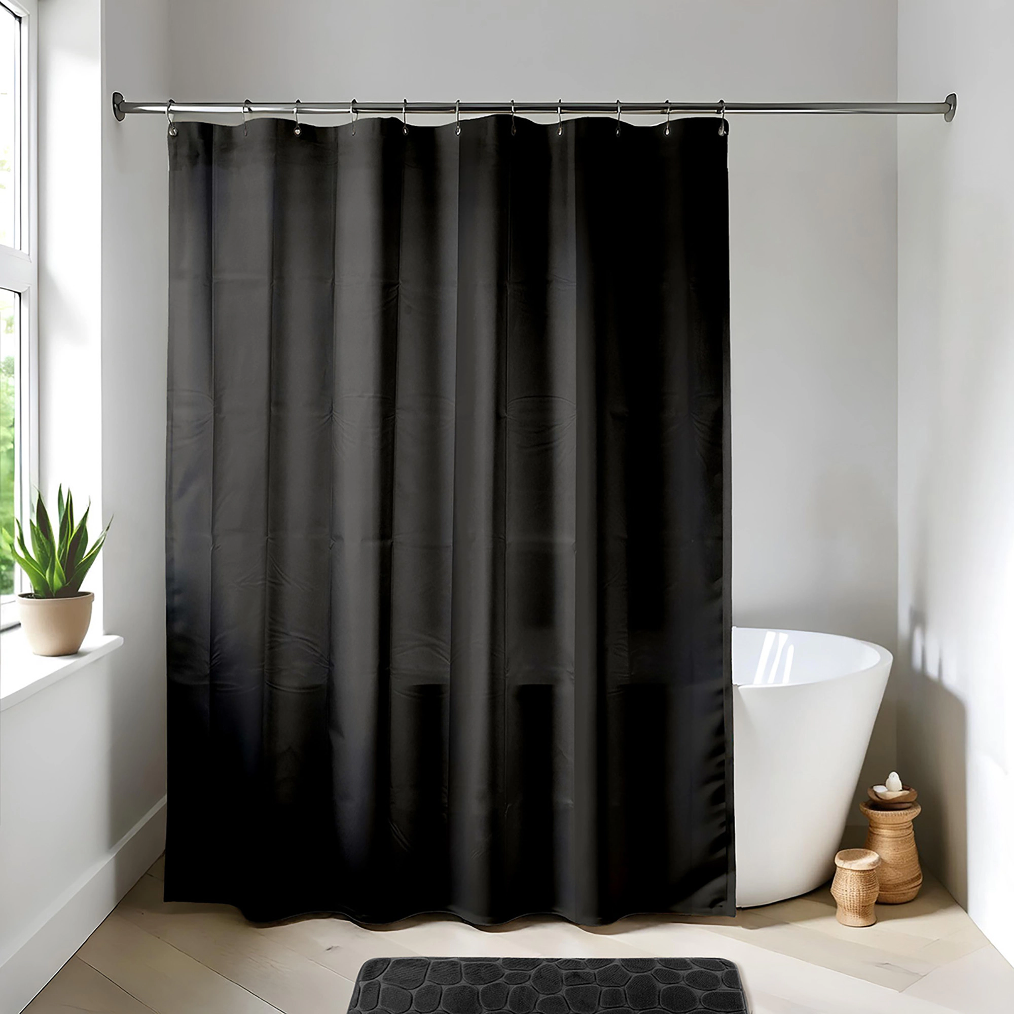 Evideco French Home Goods Extra-Long Shower Curtain Liner  - Waterproof PEVA with Rust-Resistant Grommets