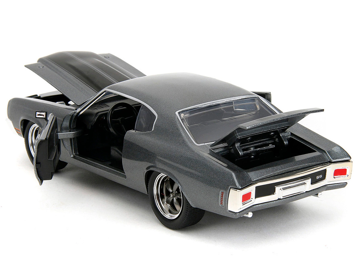 Jada 1970 Chevrolet Chevelle SS Gray Metallic with Black Stripes "Fast & Furious" (2009) Movie "Fast & Furious