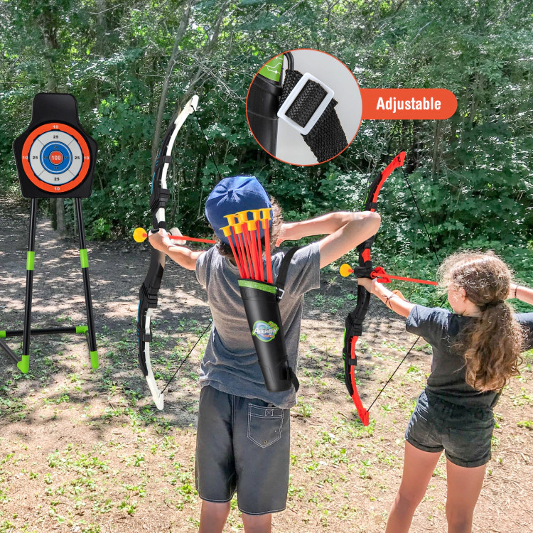 Hivvago Youth Archery Bow Set with LED Light Up Bow and 20 Suction Cup Arrows for Kids