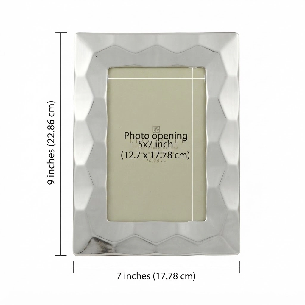 Jiallo Cambridge Placed Silver-Plated 5x7 Frame with Prism Border