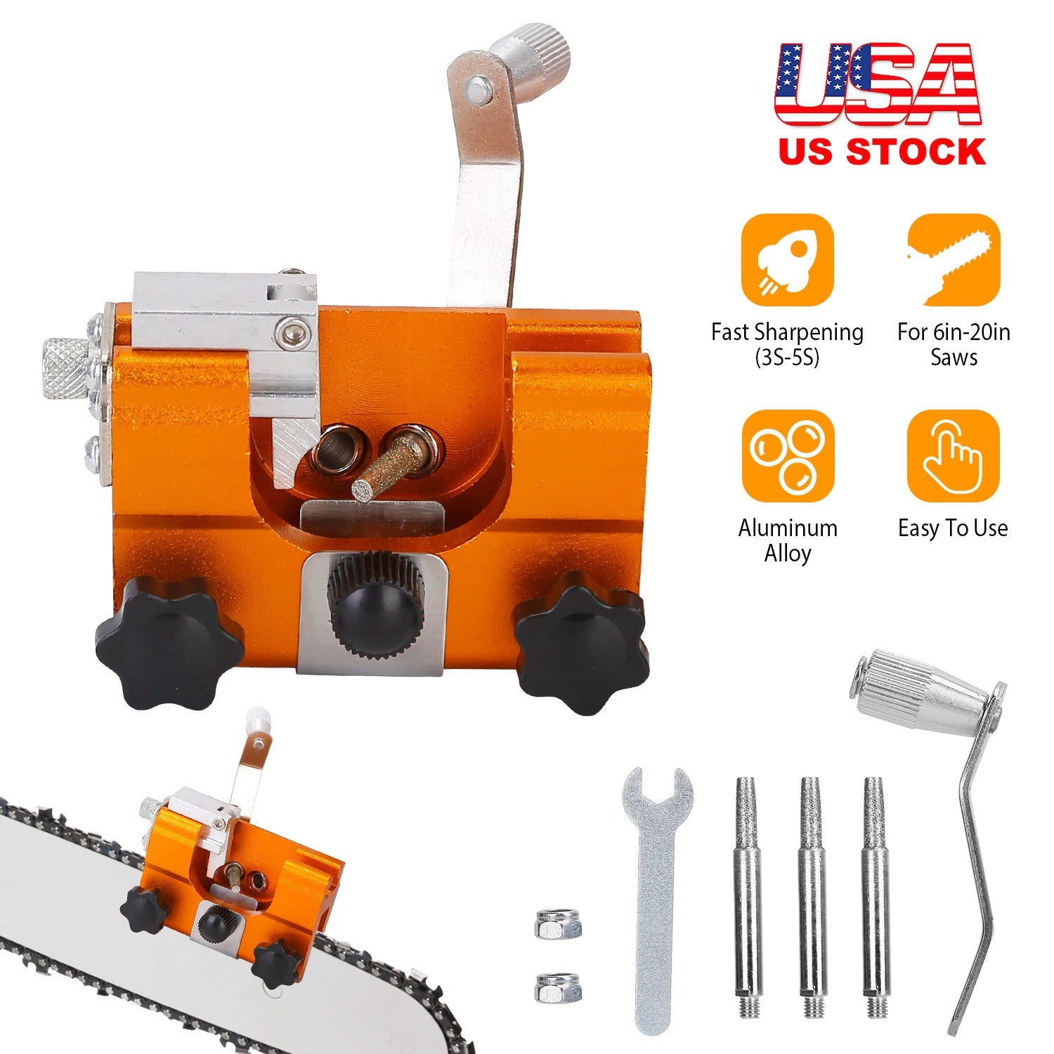GBruno Hand Crank Chainsaw Sharpener Kit