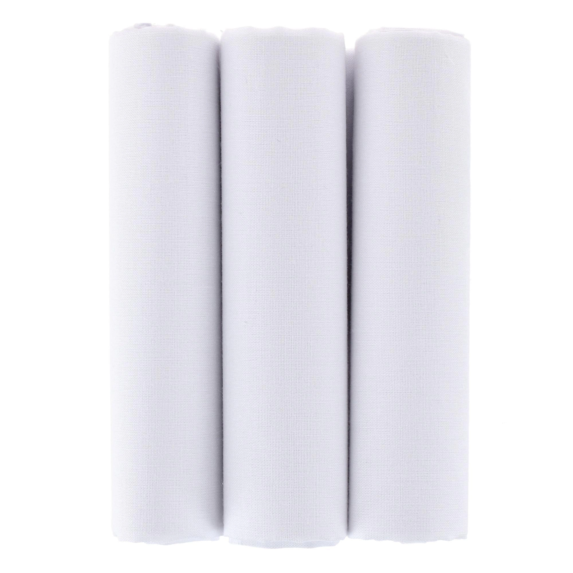 Essentials by Trafalgar Classic White 3 Pack Handkerchiefs
