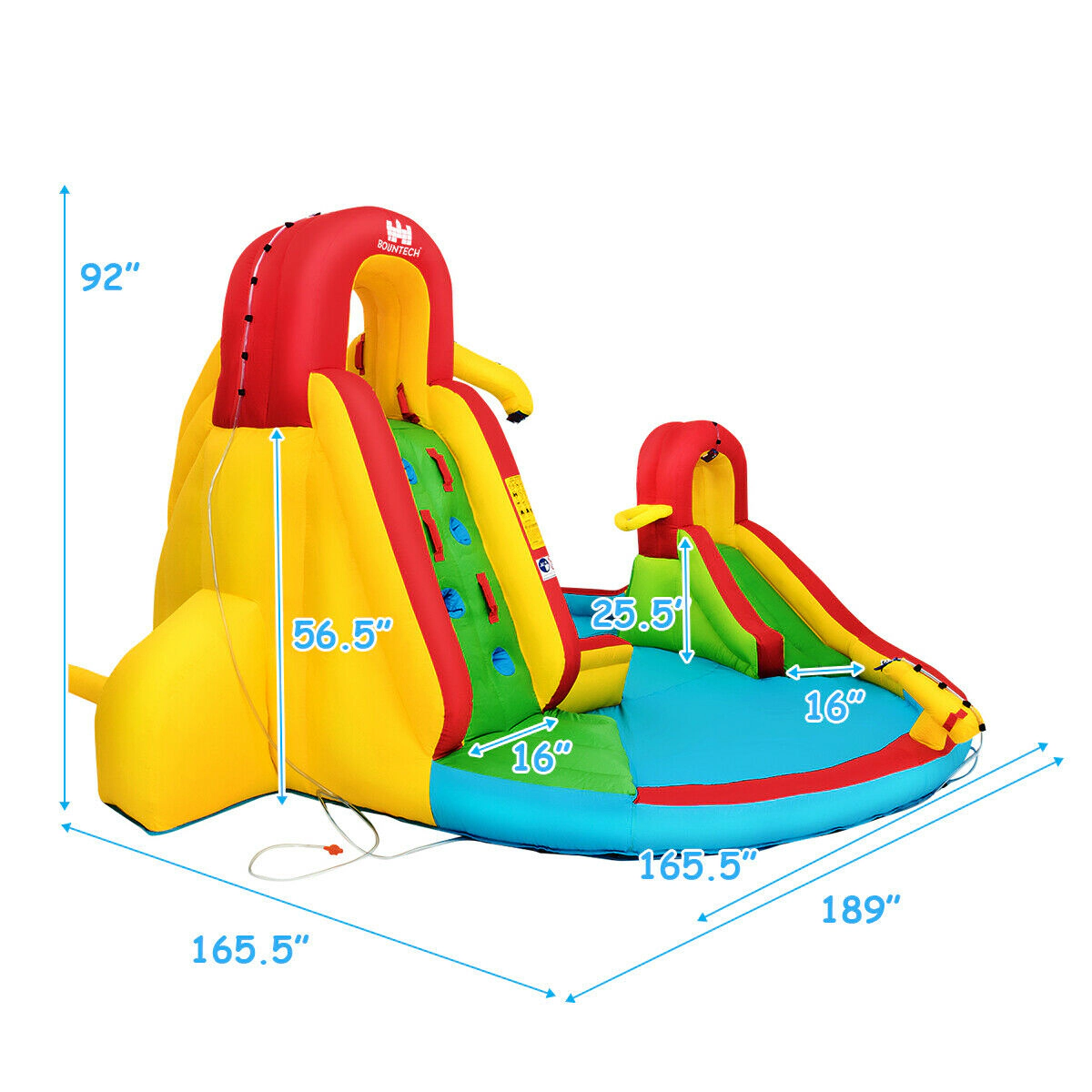 Hivvago Kids Gift Inflatable Water Slide Bounce Park with 480 W Blower
