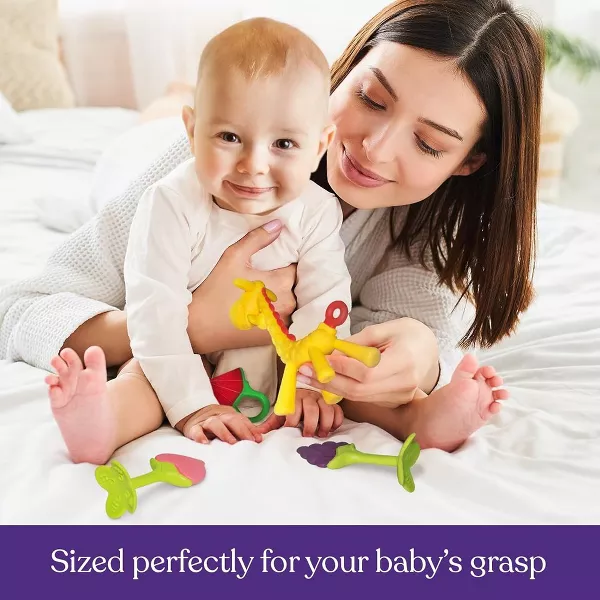 Sperric Baby Teething Toys for Newborn 5-Pack Freezer Safe BPA Free Infant &Toddler Silicone Teethers Soothe Babies Gums