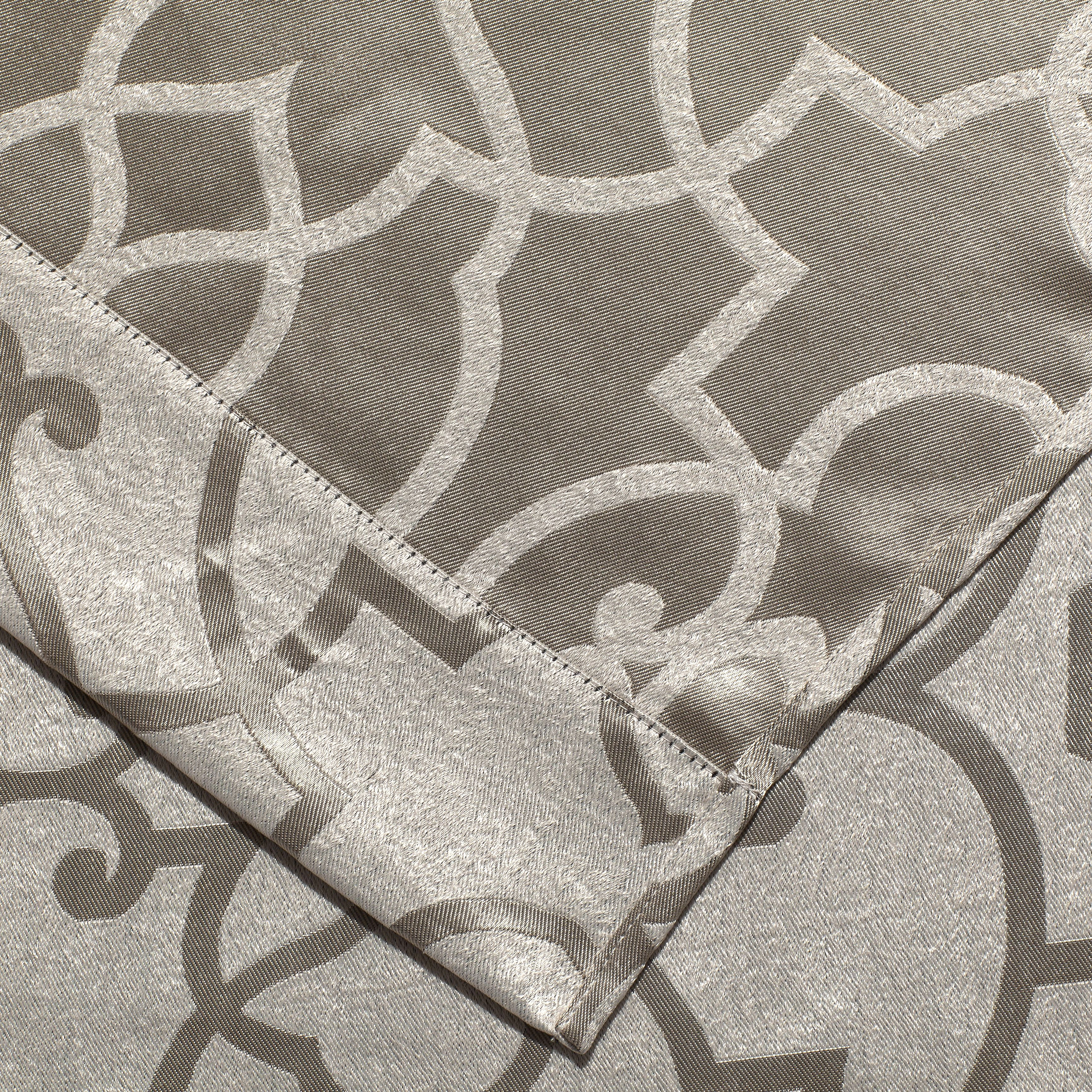 Kate Aurora 2 Piece Geo Sheen Palladian Grommet Top 88% Blackout Curtain Panels - 84 in. Long