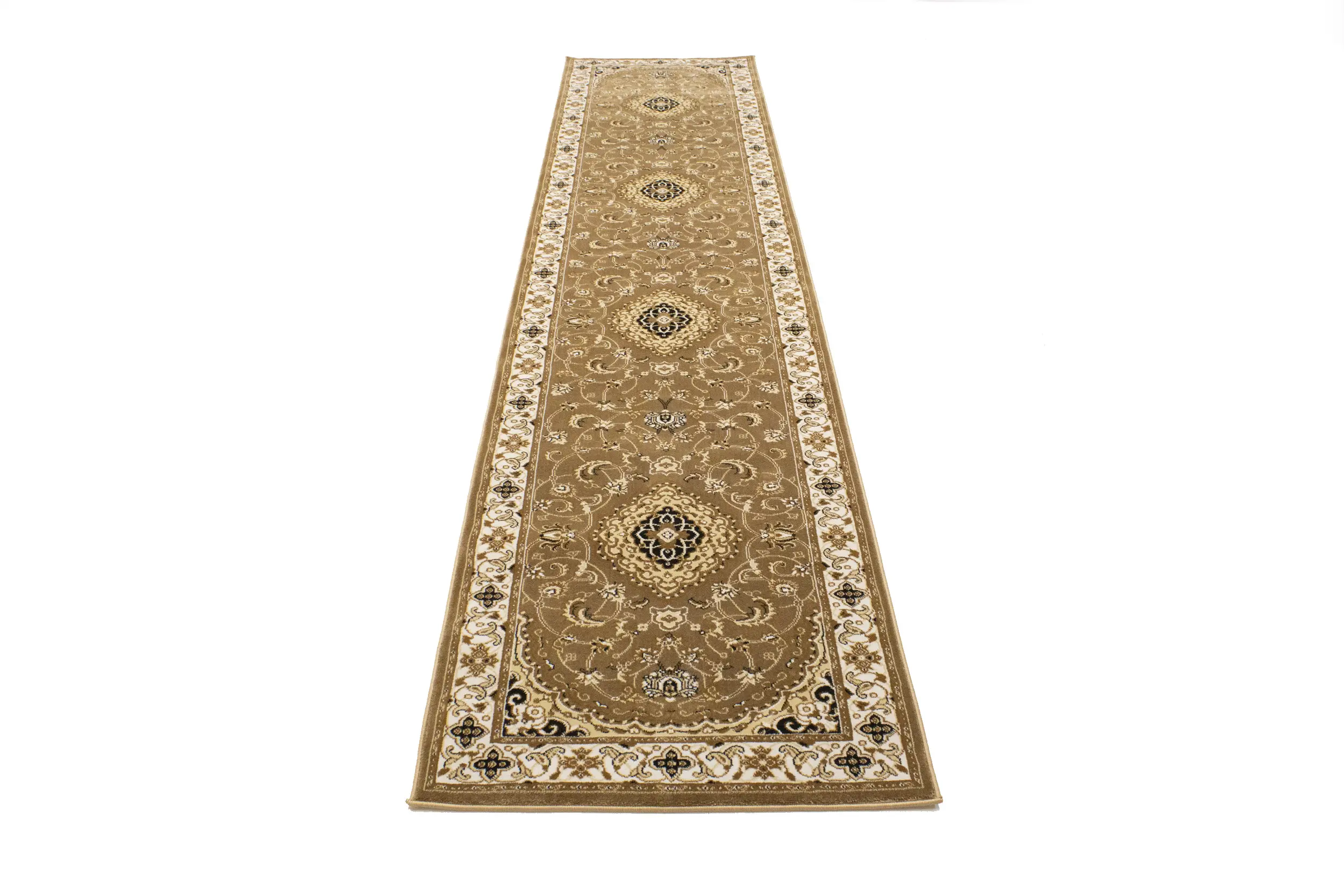 Magic Rugs Brown Floral Oriental Style 3X12 Machine-Made Runner Rug