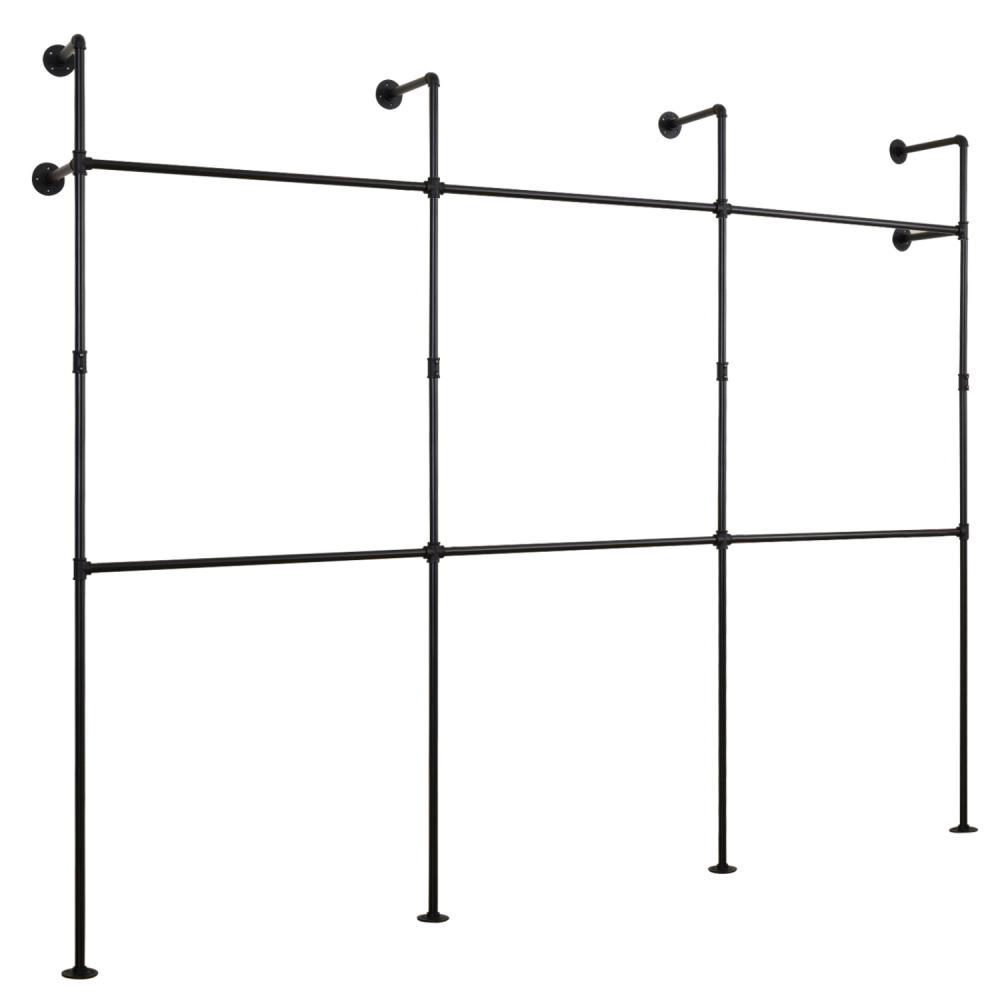 Hivvago Wall Mounted Pipe Clothing Rack with Hanging Rods
