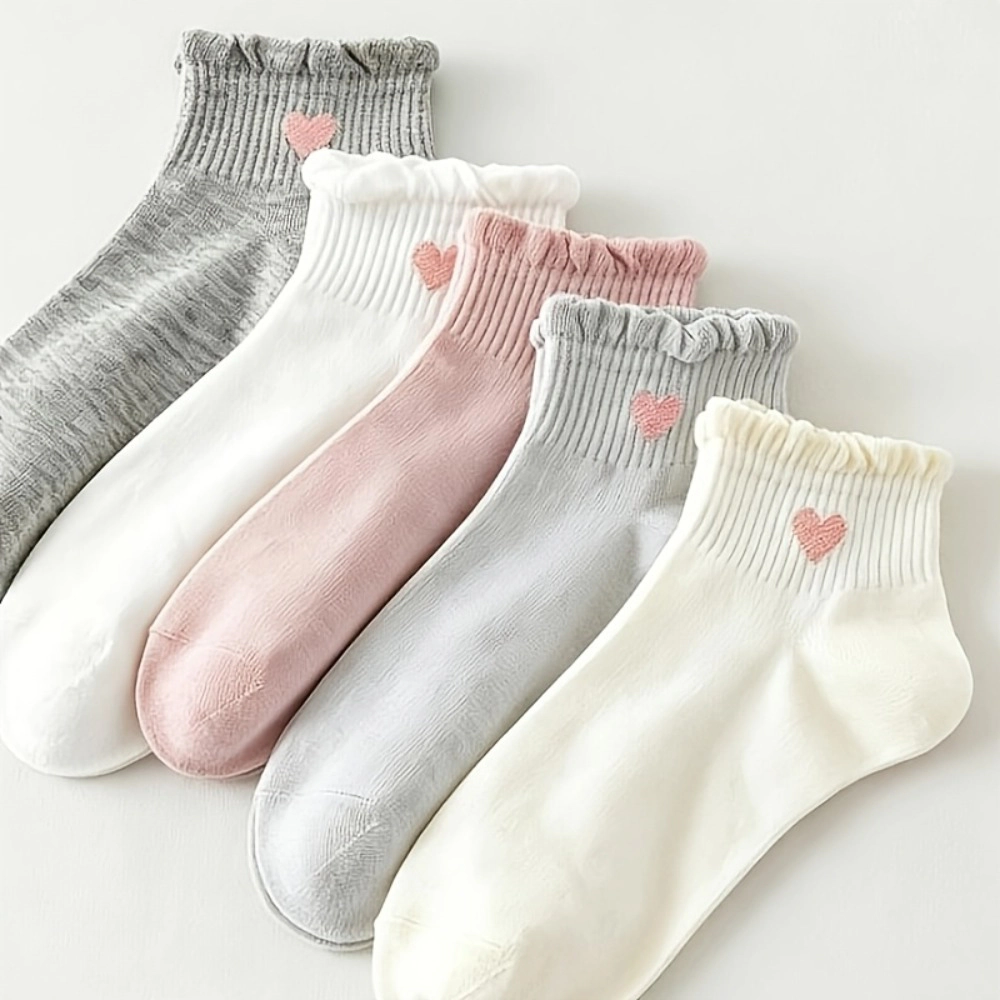 Wardrobe Whimsy 5 Pairs Women Socks Soft and Lightweight Ankle Socks