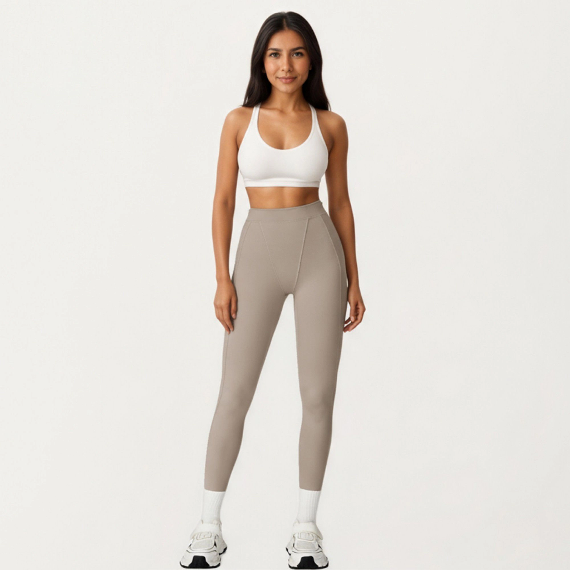 Anna-Kaci Active Women's High Waist Seam Detailed Full Length Leggings with Supportive Stretch Fabric and Sculpted Fit