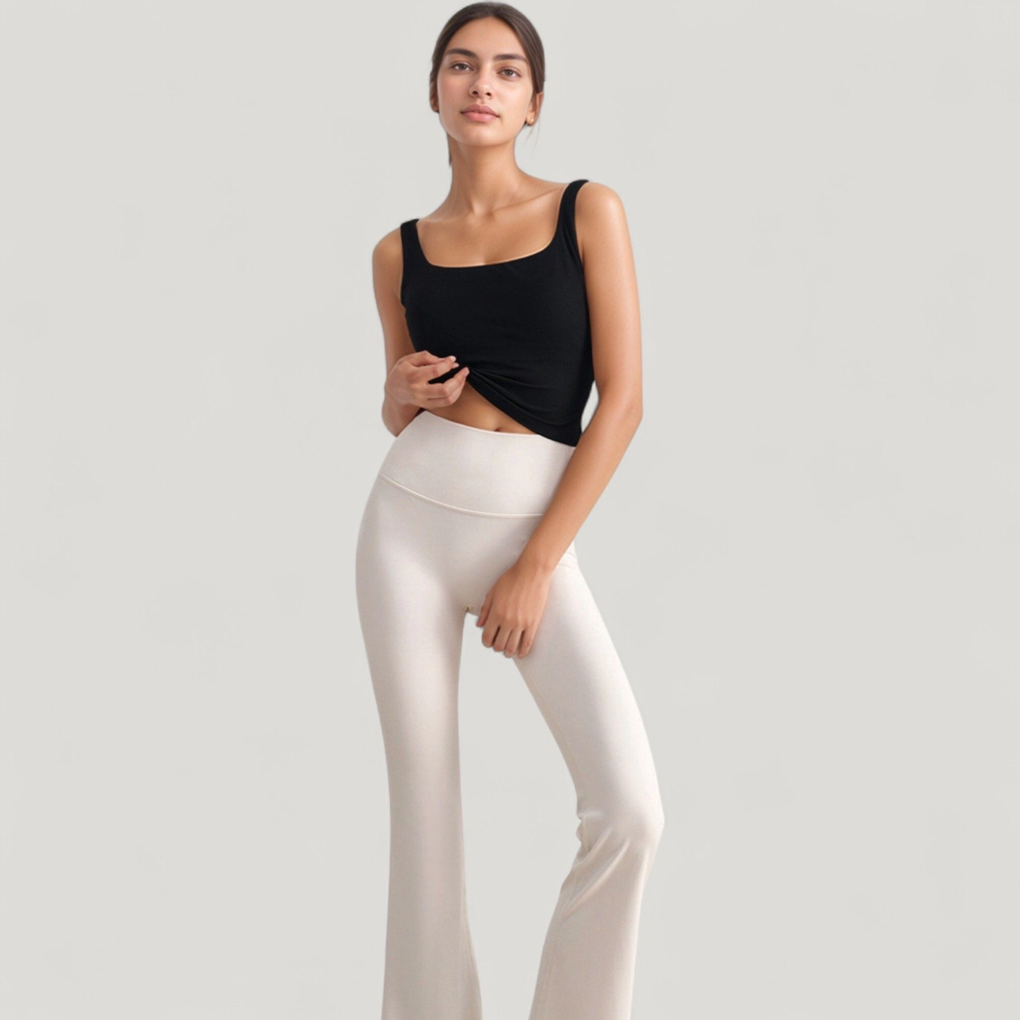 Anna-Kaci Women's Ribbed Knit Square Neck Tank Top with Wide Straps