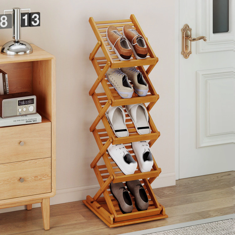 Hivvago Foldable Bamboo Magazine Rack with 2 Adjustable Positions