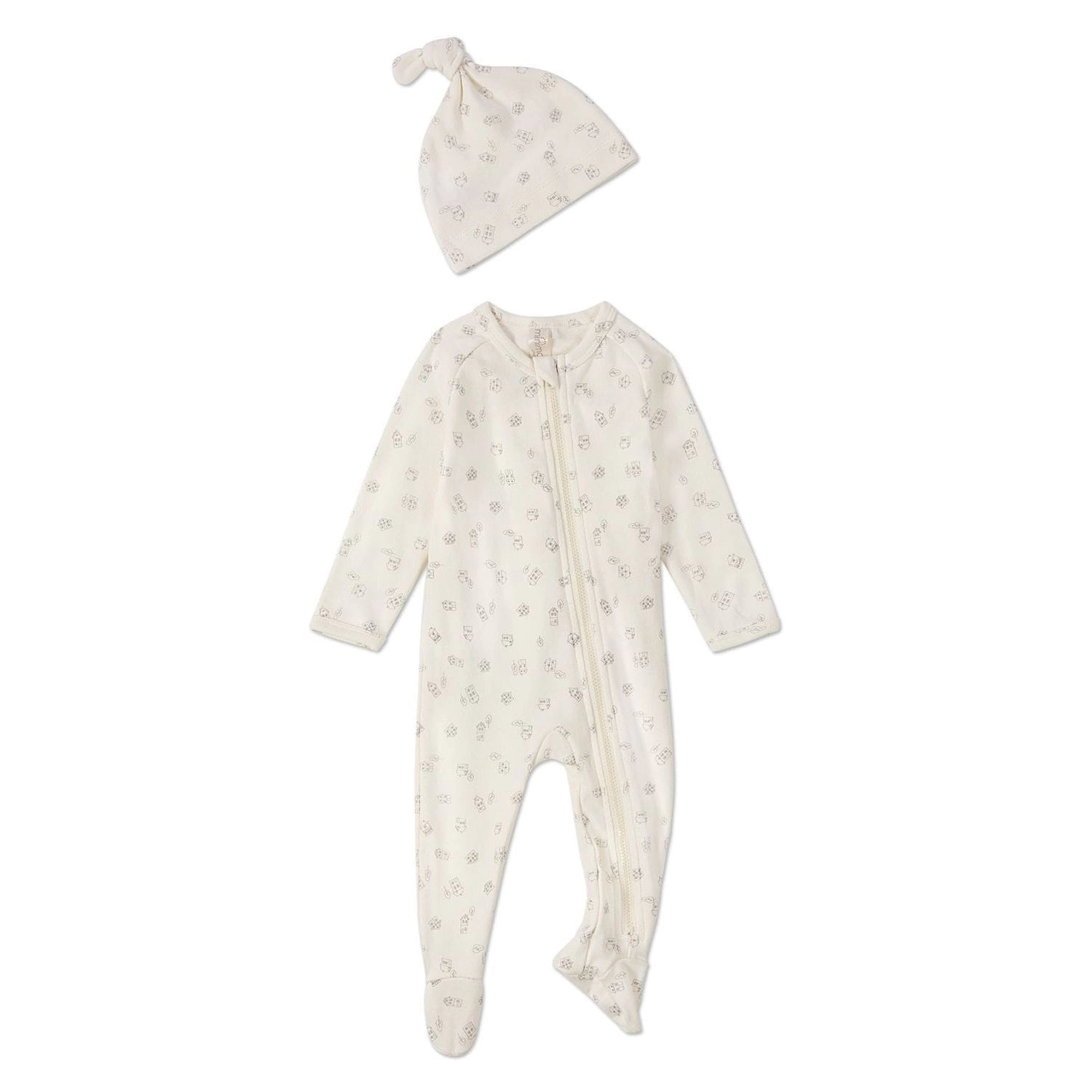 MeMoi 2 Piece Baby "Love is Home"  Stretch Cotton Footie Set