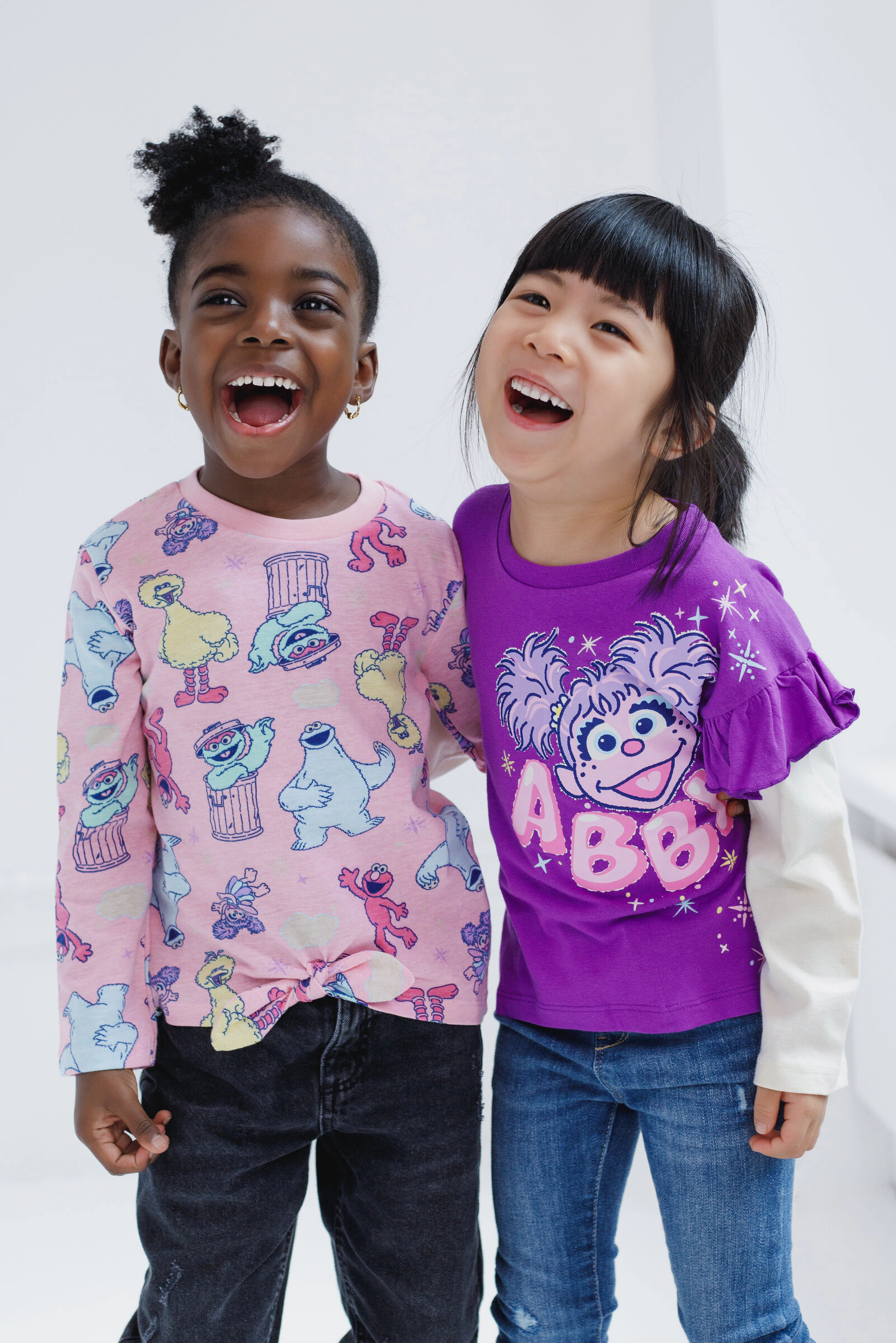 Sesame Street Girls' 2-Pack Long Sleeve T-Shirts