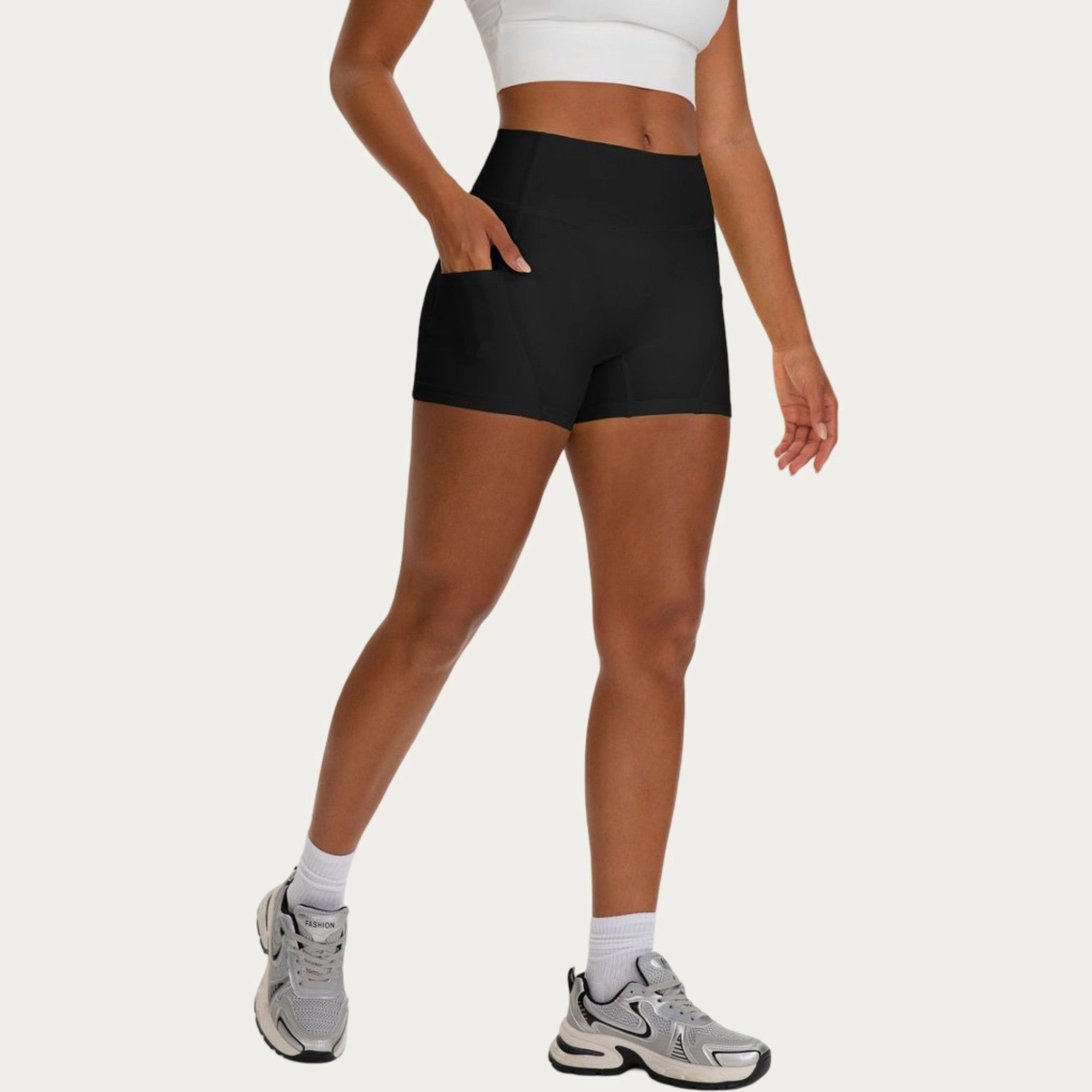 Anna-Kaci Women's High Waist Biker Shorts with Side Pockets and Smooth Stretch Fit
