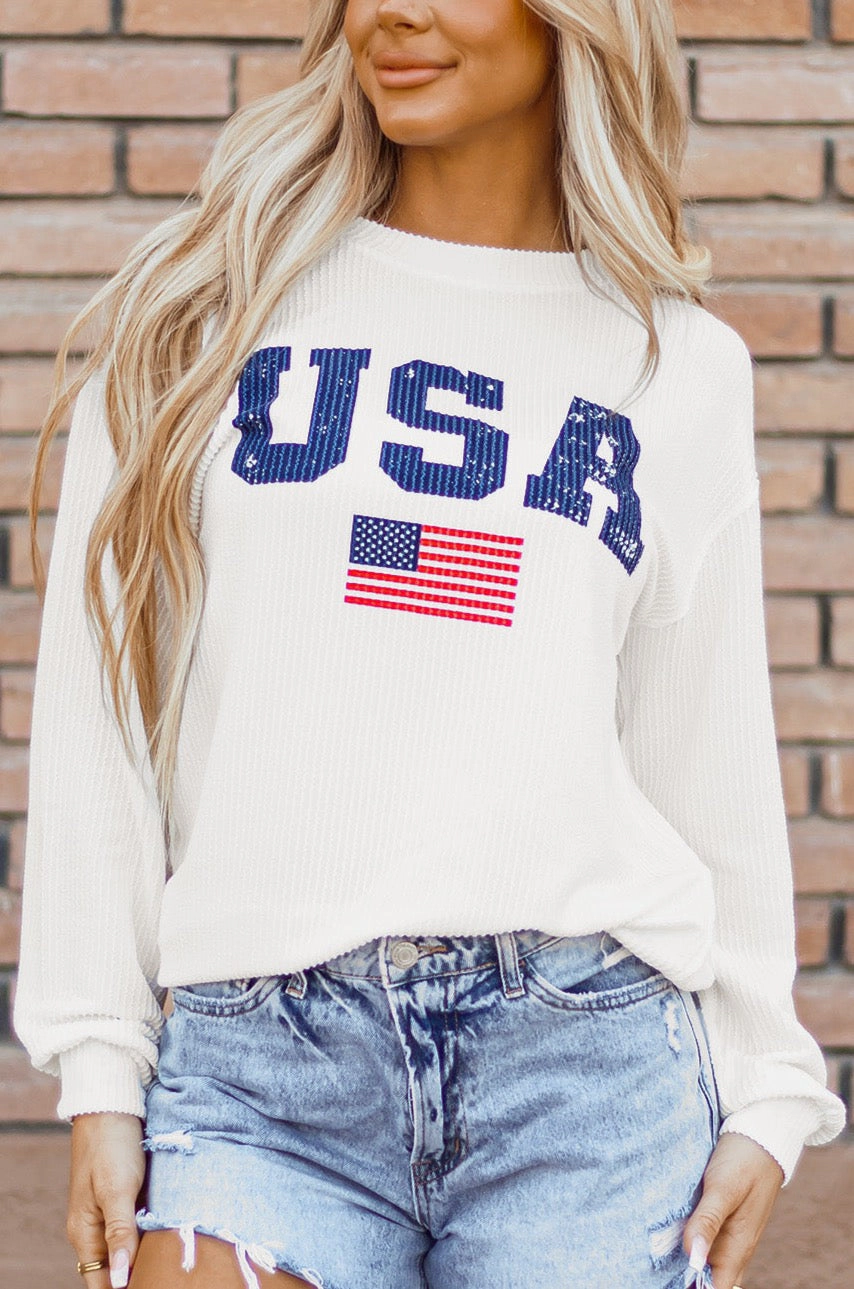 Threaded Pear Women's Cadence USA Flag Top
