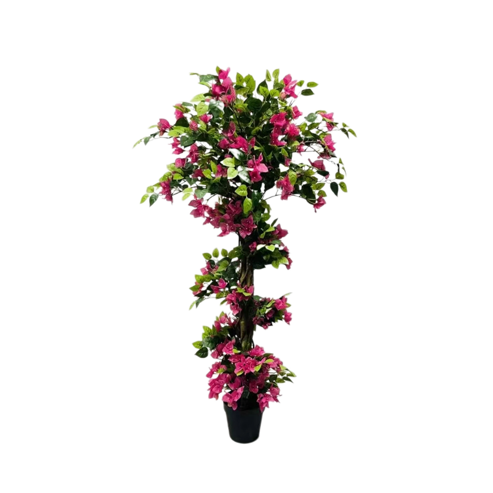 65in Artificial Bougainvillea Tree with Flowers, Realistic Faux Blooming Tree in Pot, Silk Flower Fake Plant