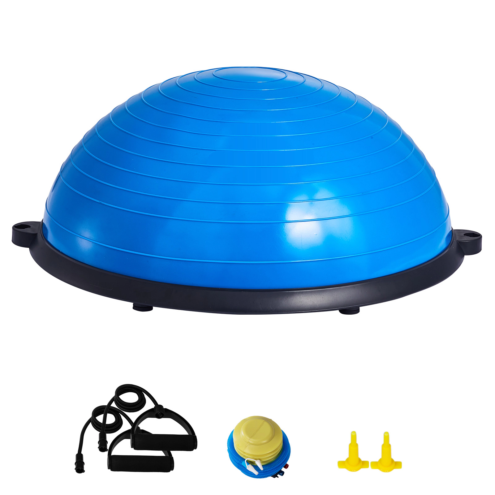 HONGGE Half Exercise Ball Trainer Balance Ball Trainer Stability Ball Yoga Ball with Resistance Bands & Foot Pump